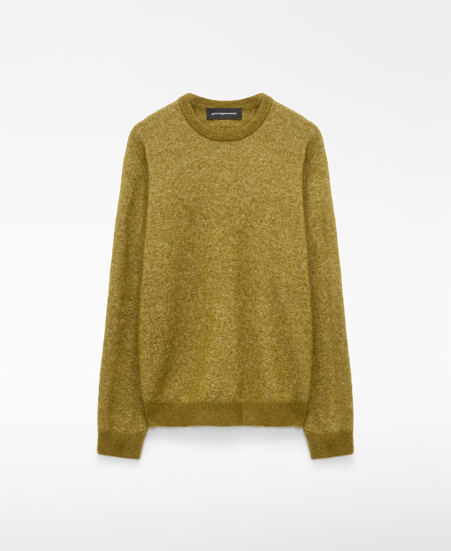 Jersey de hombre con mohair y cuello caja - Adolfo Dominguez - Verde Verde-6