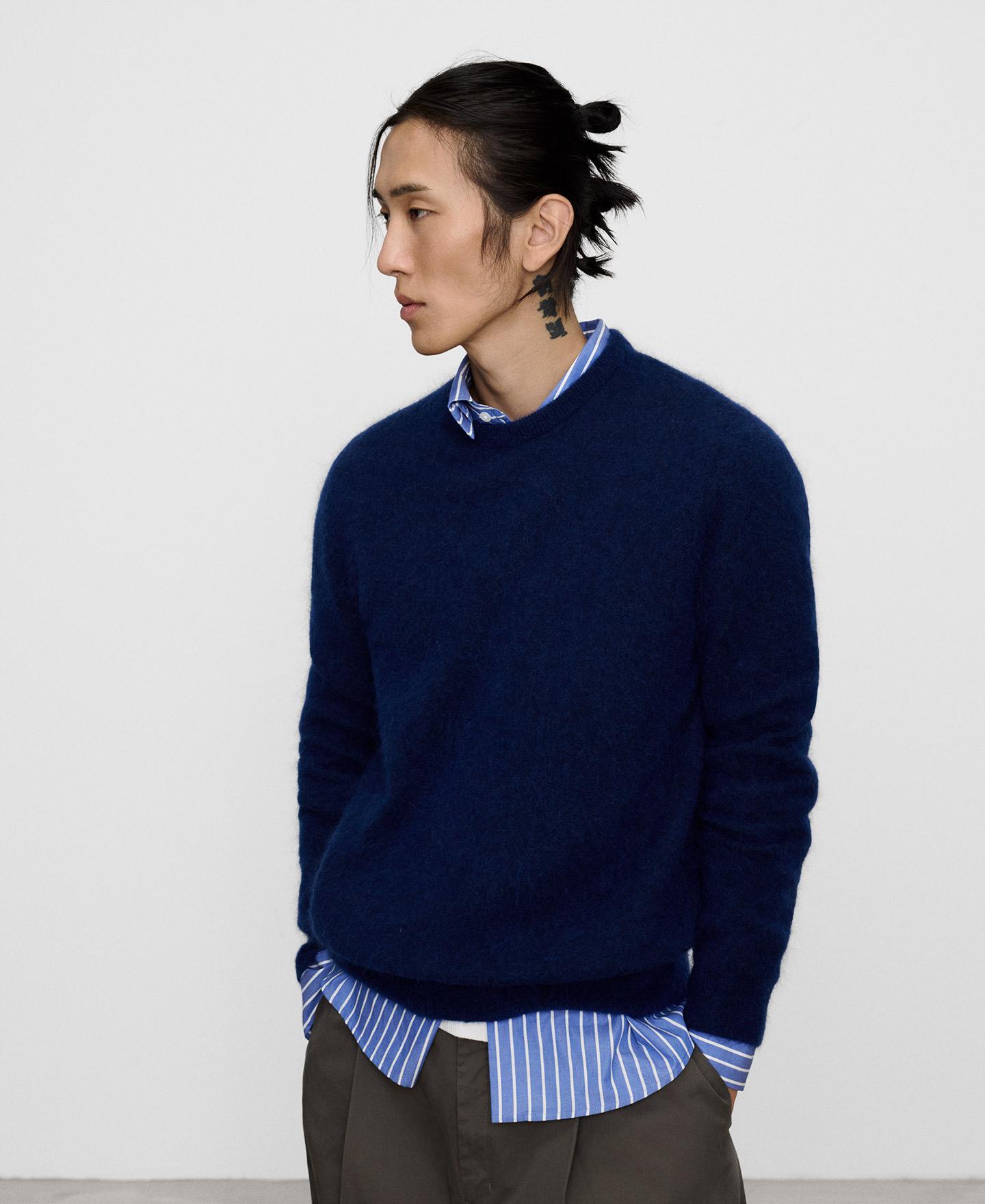Imagen 0 de Jersey de hombre cuello caja con lana merino Azul