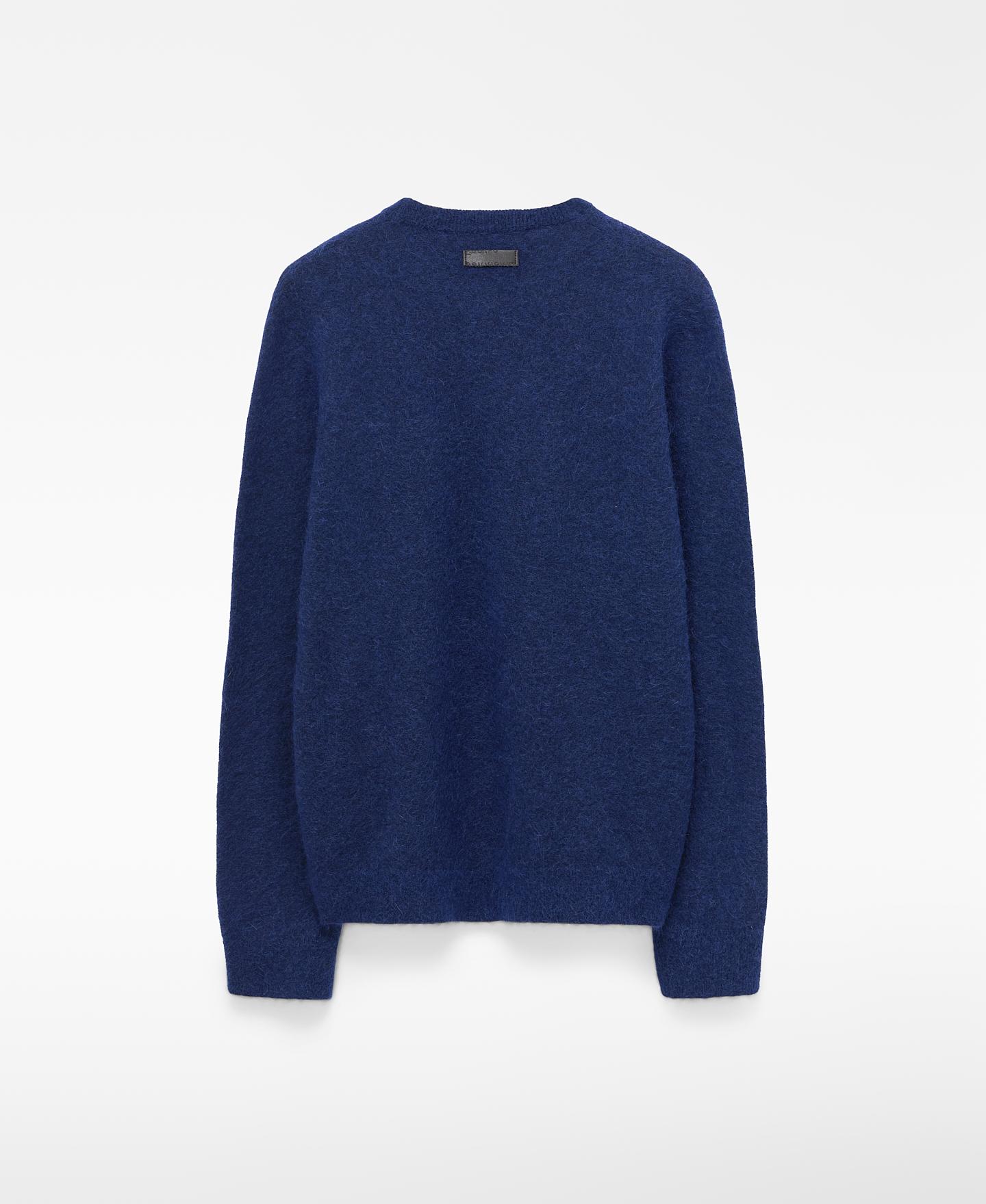 Jersey de hombre cuello caja con lana merino - Adolfo Dominguez - Azul Azul-5