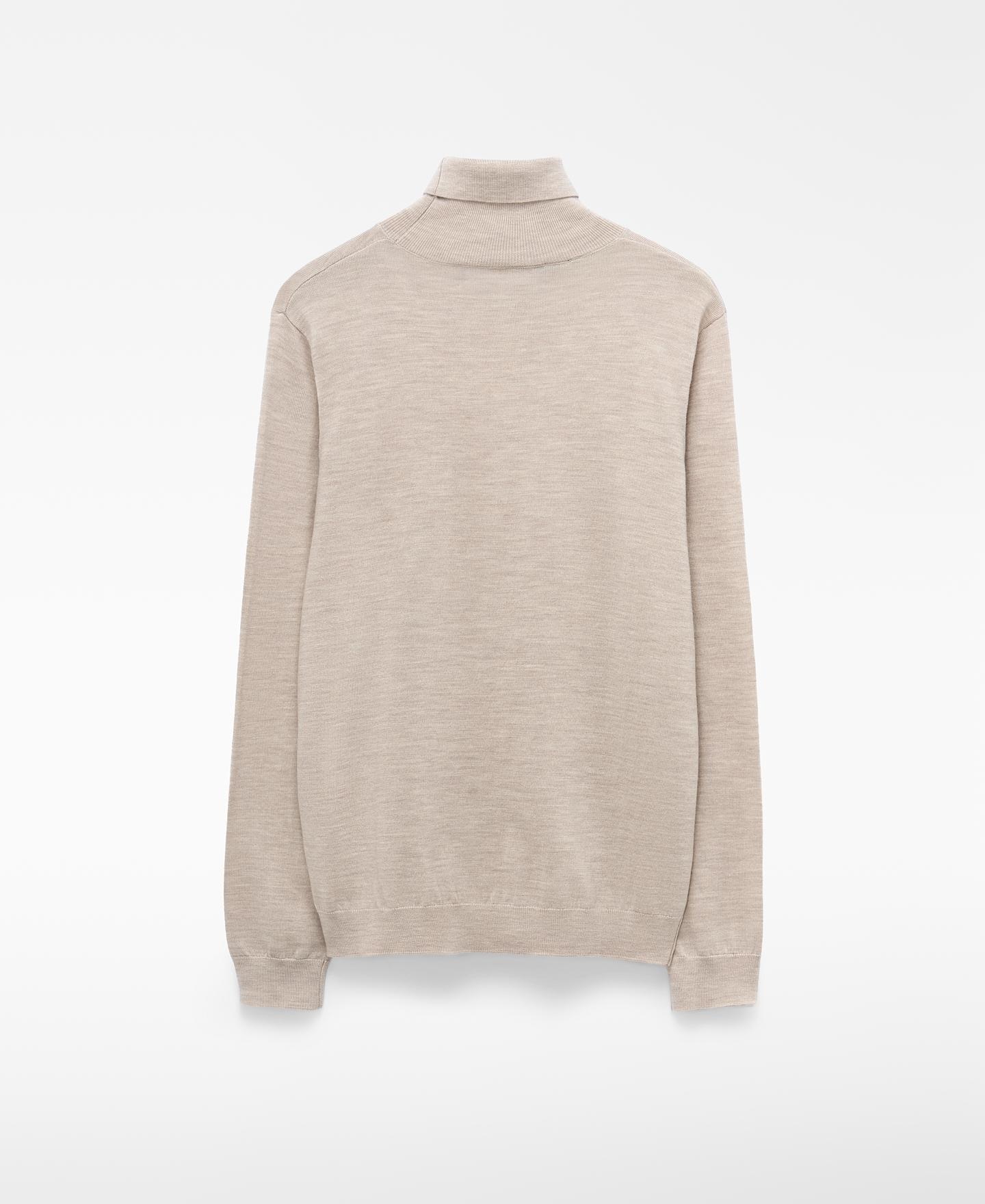 Jersey de hombre de lana merino con cuello cisne - Adolfo Dominguez - Marrón Marrón-2