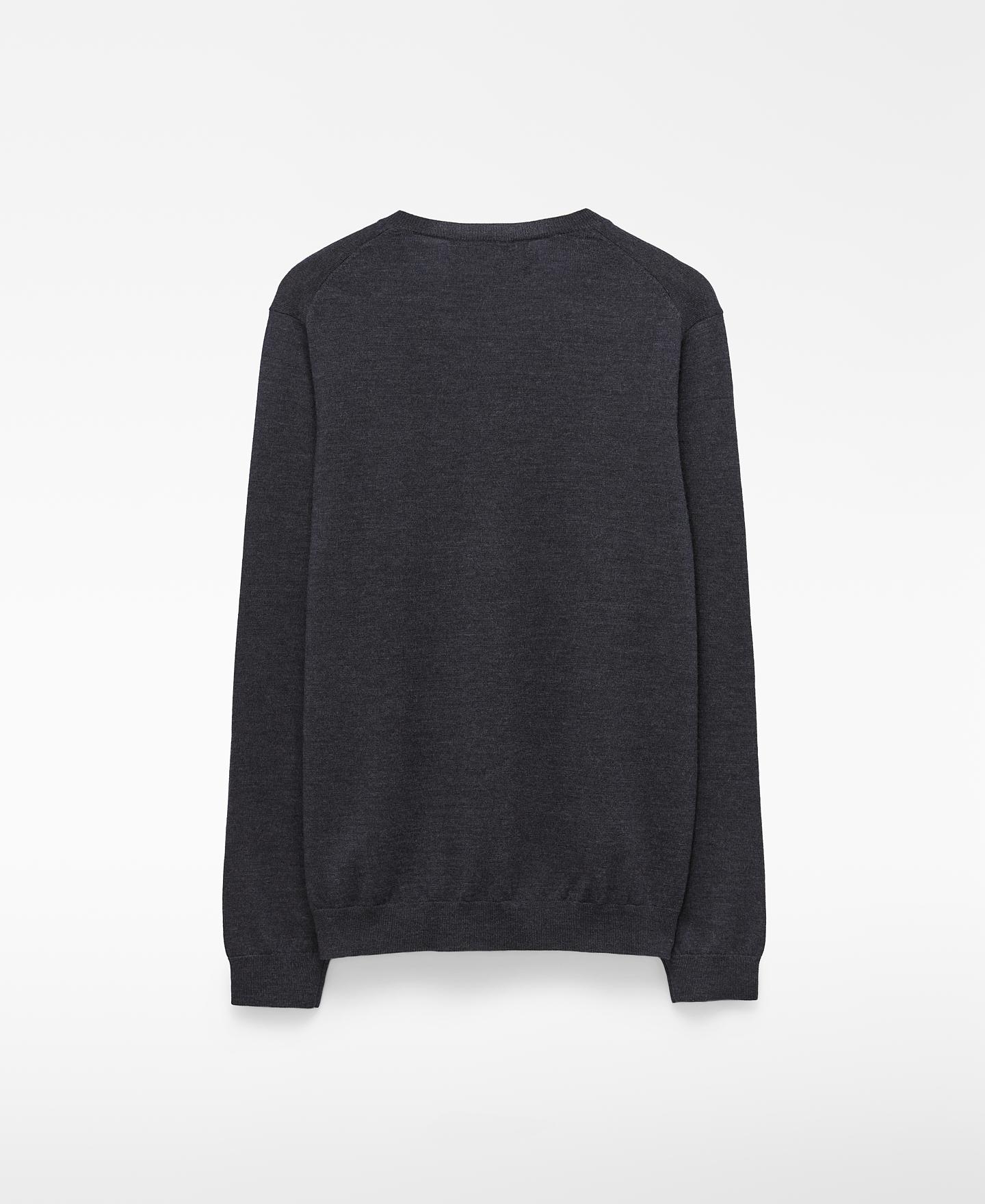 Jersey de hombre con cuello pico de lana merino - Adolfo Dominguez - Gris Gris-2
