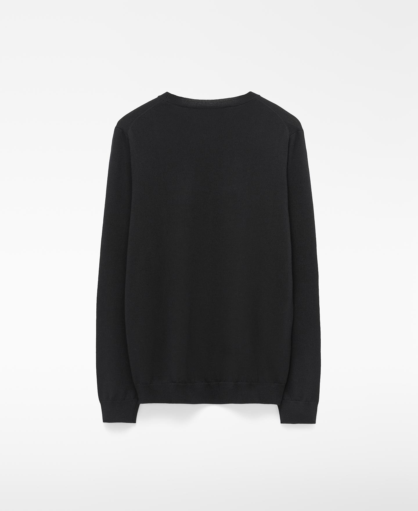 Jersey de hombre con cuello caja de lana merino - Adolfo Dominguez - Negro Negro-2