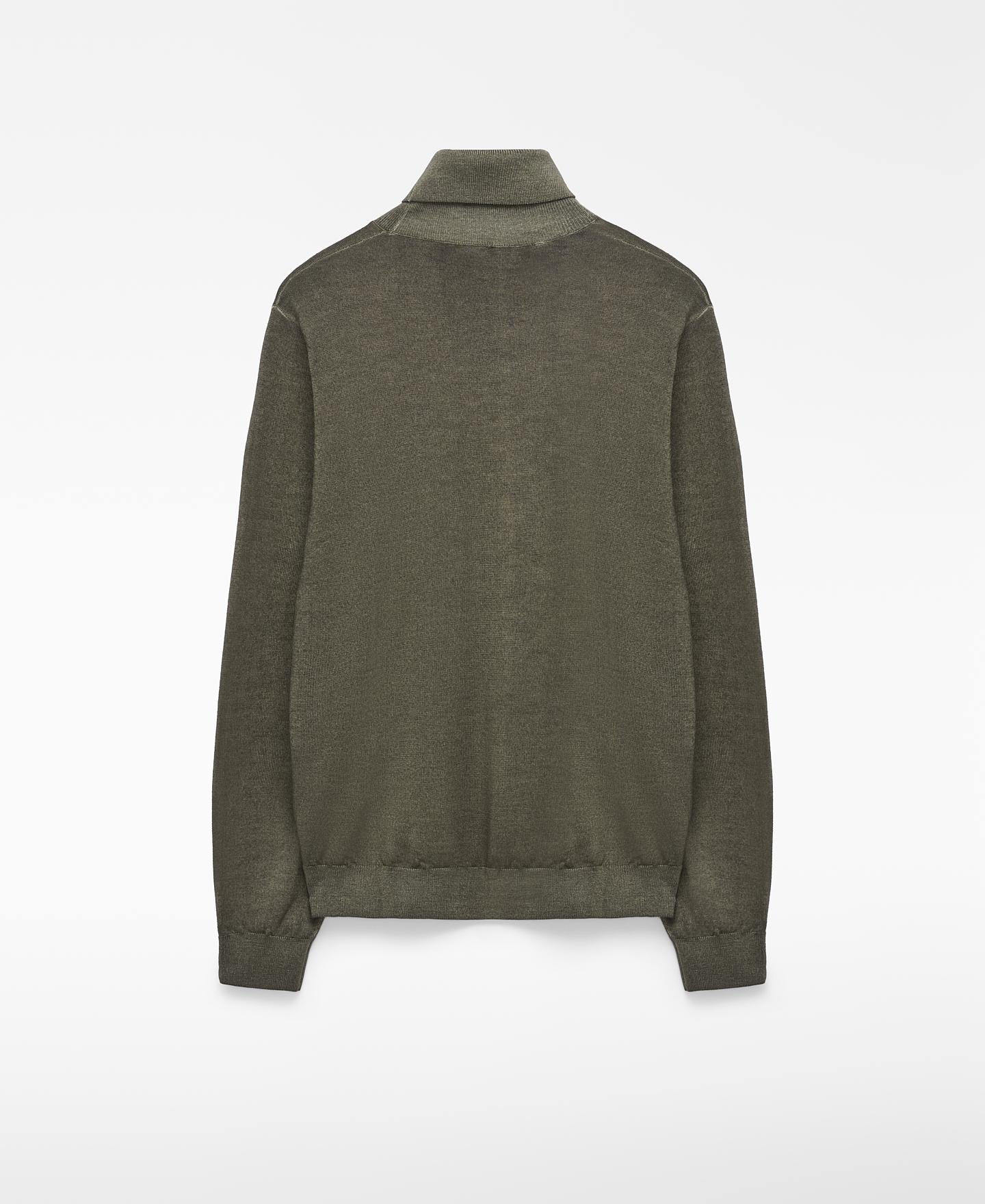 Jersey de hombre de lana merino con cuello vuelto - Adolfo Dominguez - Verde Verde-2