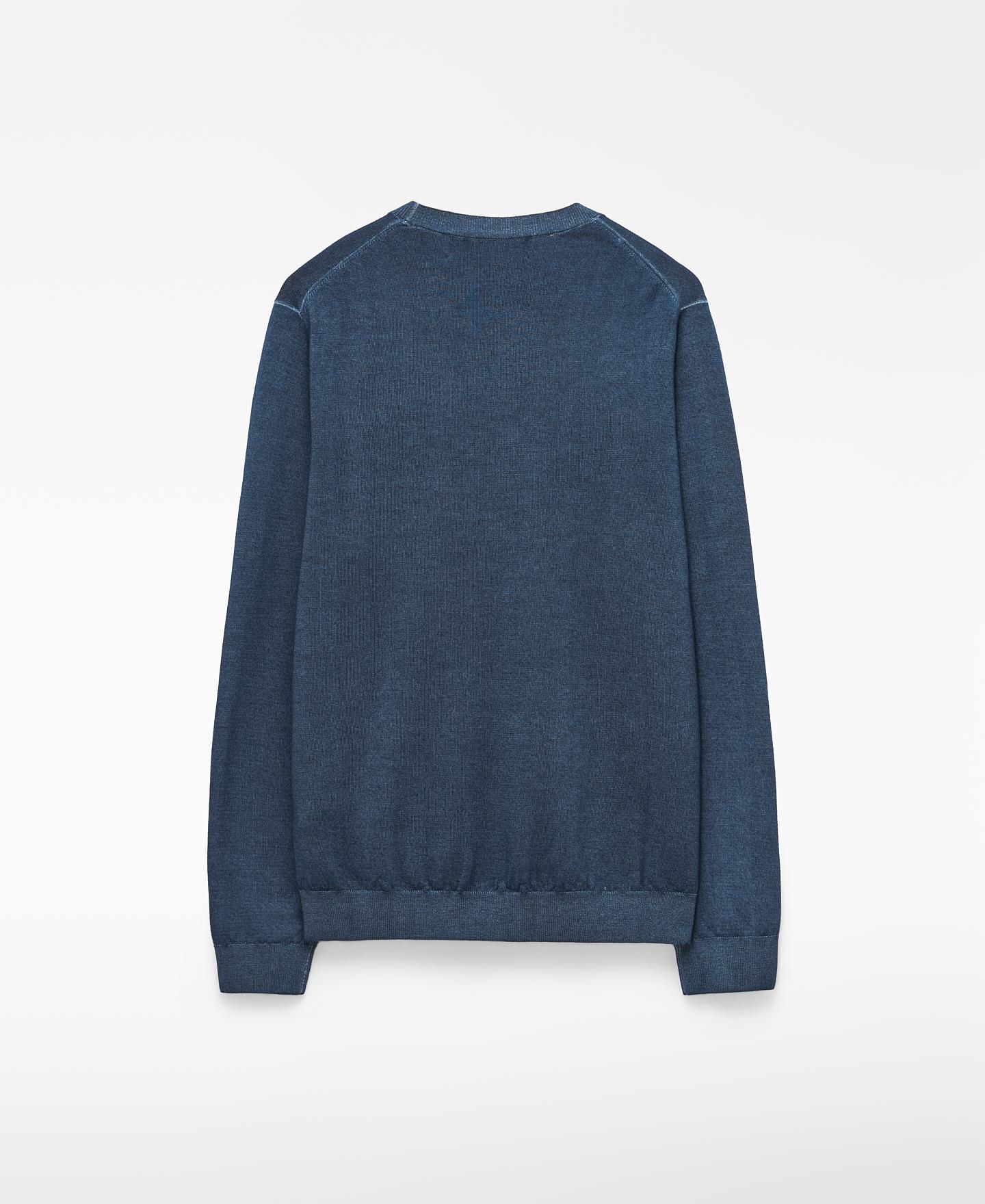 Jersey de hombre de lana merino con cuello caja - Adolfo Dominguez - Azul Azul-2