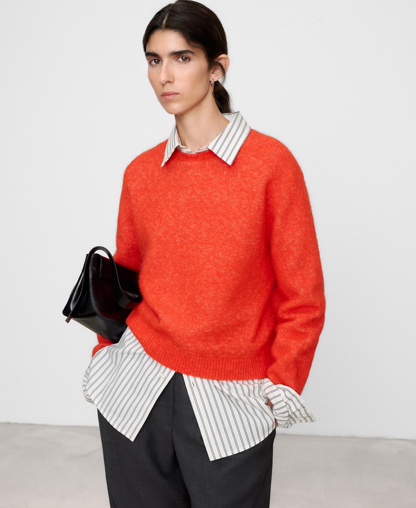Imagen 0 de Jersey de mujer de manga ranglán con lana merino Naranja