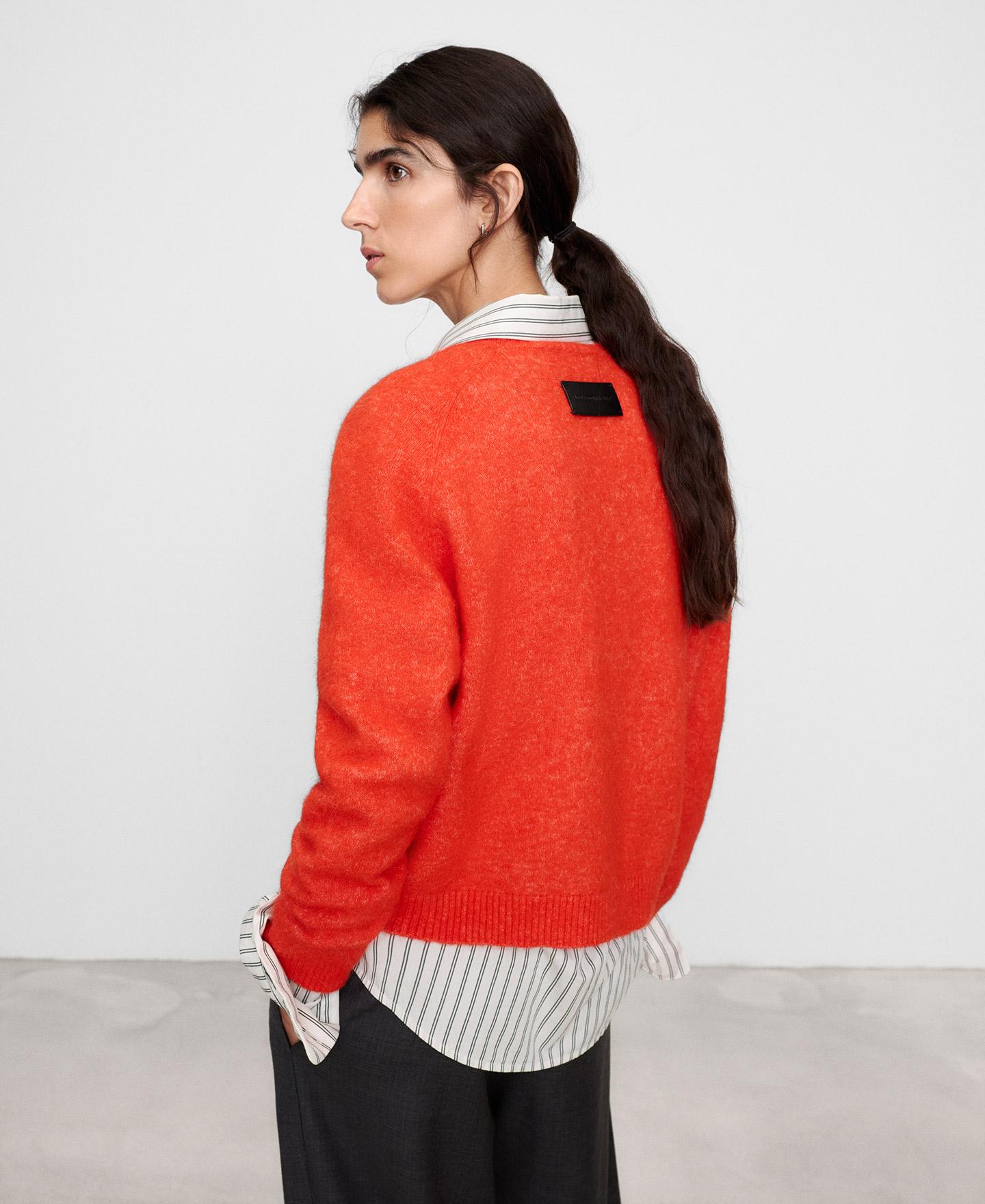 Jersey de mujer de manga ranglán con lana merino - Adolfo Dominguez - Naranja Naranja-3