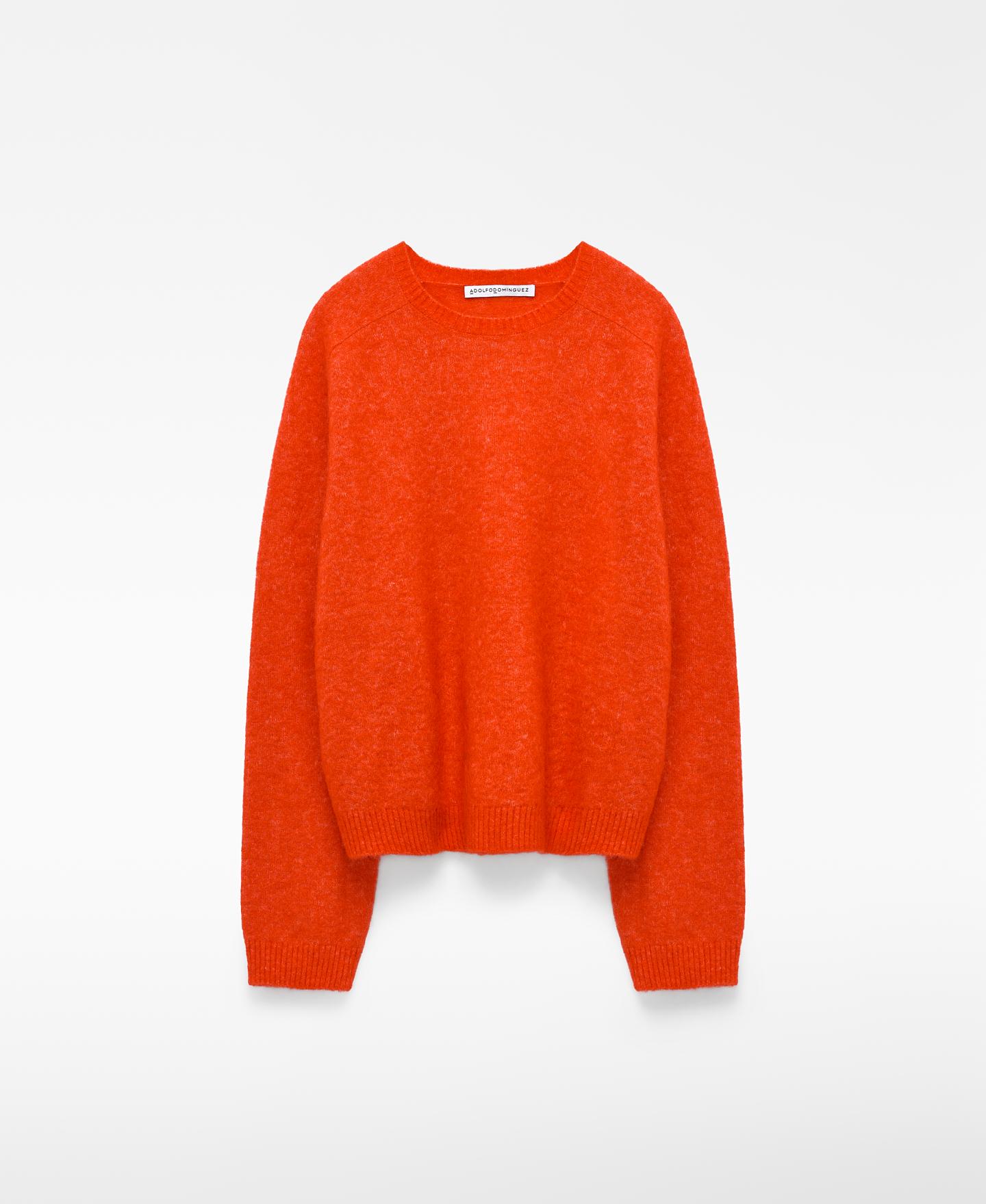 Jersey de mujer de manga ranglán con lana merino - Adolfo Dominguez - Naranja Naranja-6