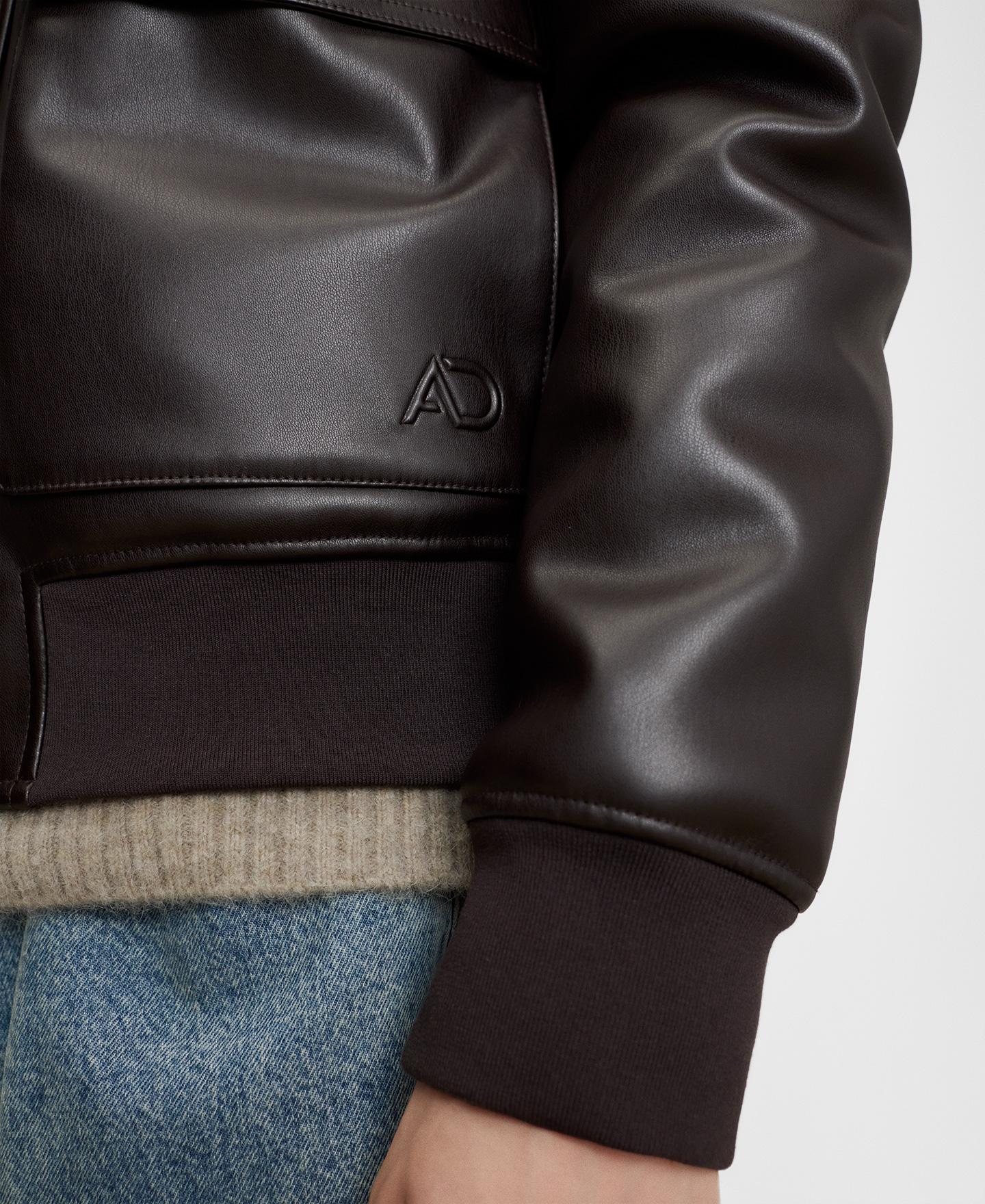 Chaqueta aviador de hombre efecto piel - Adolfo Dominguez - Marrón Marrón-6
