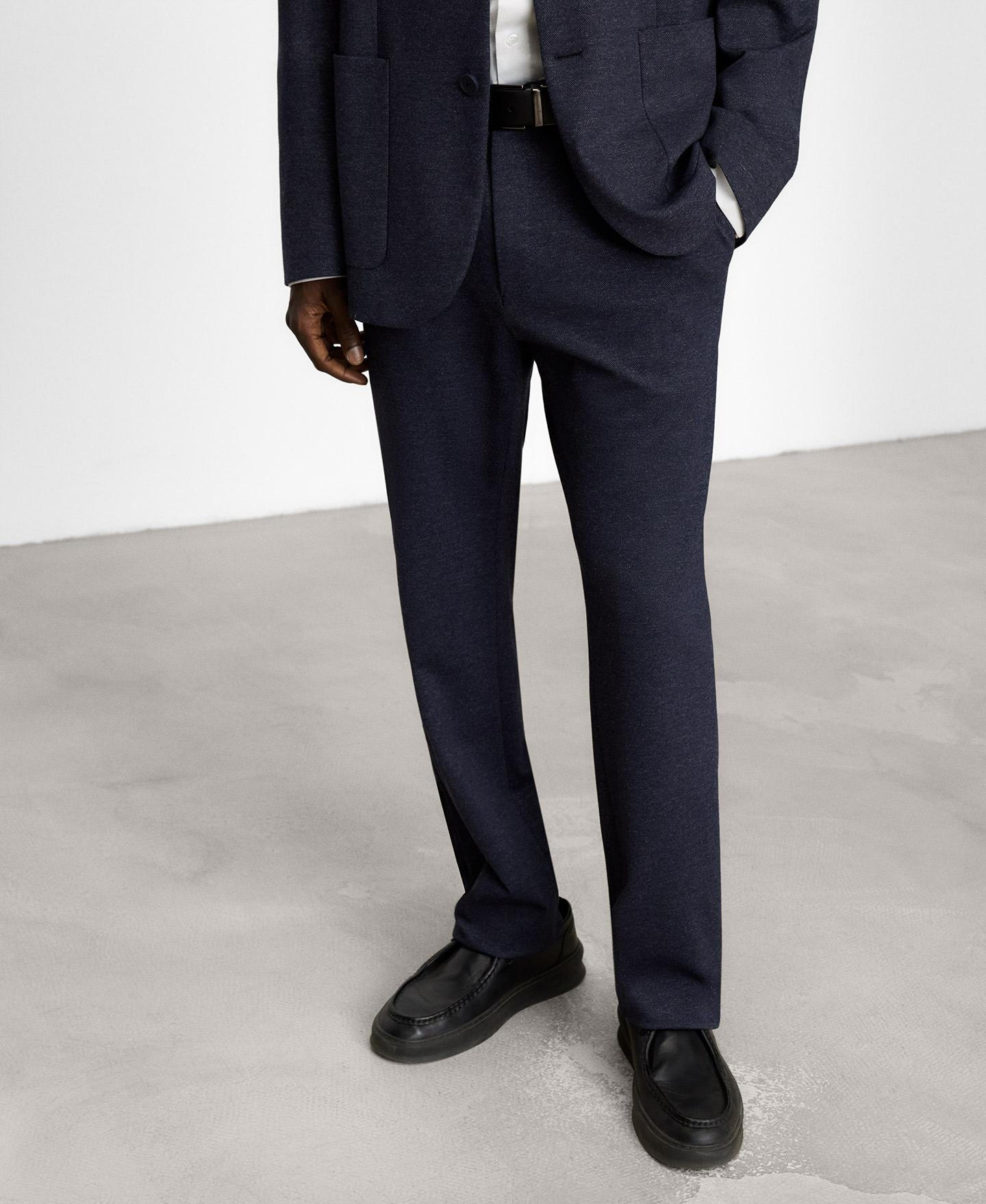 Imagen 0 de Pantalón de vestir de hombre regular fit textura microdibujo Navy