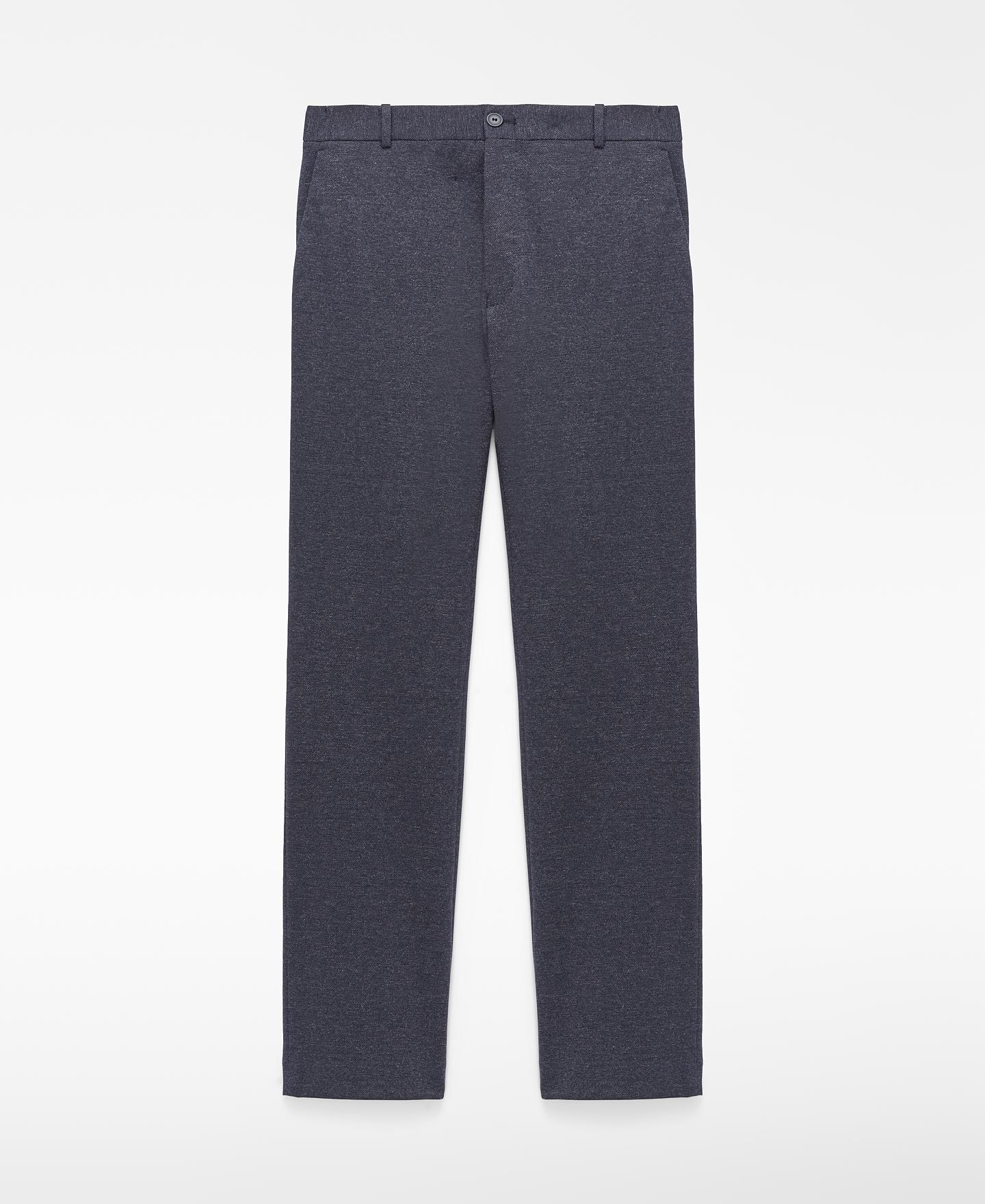 Pantalón de vestir de hombre regular fit textura microdibujo - Adolfo Dominguez - Navy Navy-6