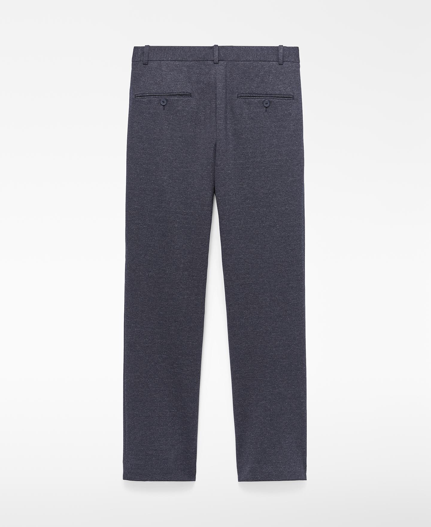 Pantalón de vestir de hombre regular fit textura microdibujo - Adolfo Dominguez - Navy Navy-5