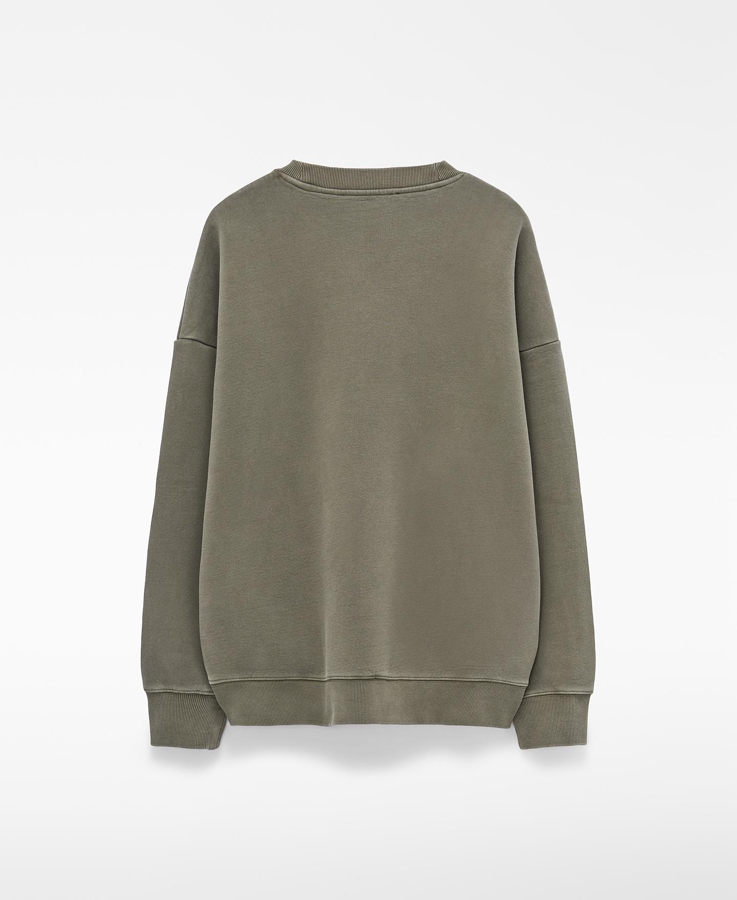 Sudadera sin capucha de hombre relaxed fit con efecto lavado - Adolfo Dominguez - Kaki Kaki-5