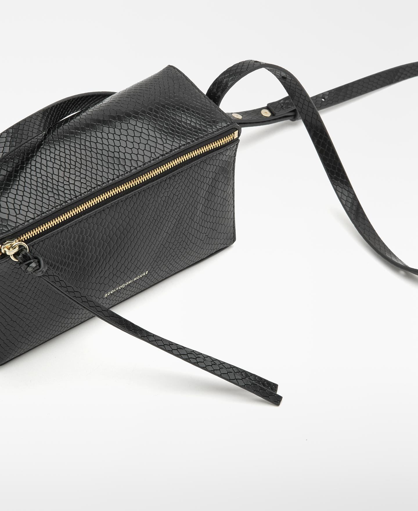 Bolso de hombro mica mini de piel con asa multiposición - Adolfo Dominguez - Negro Negro-2