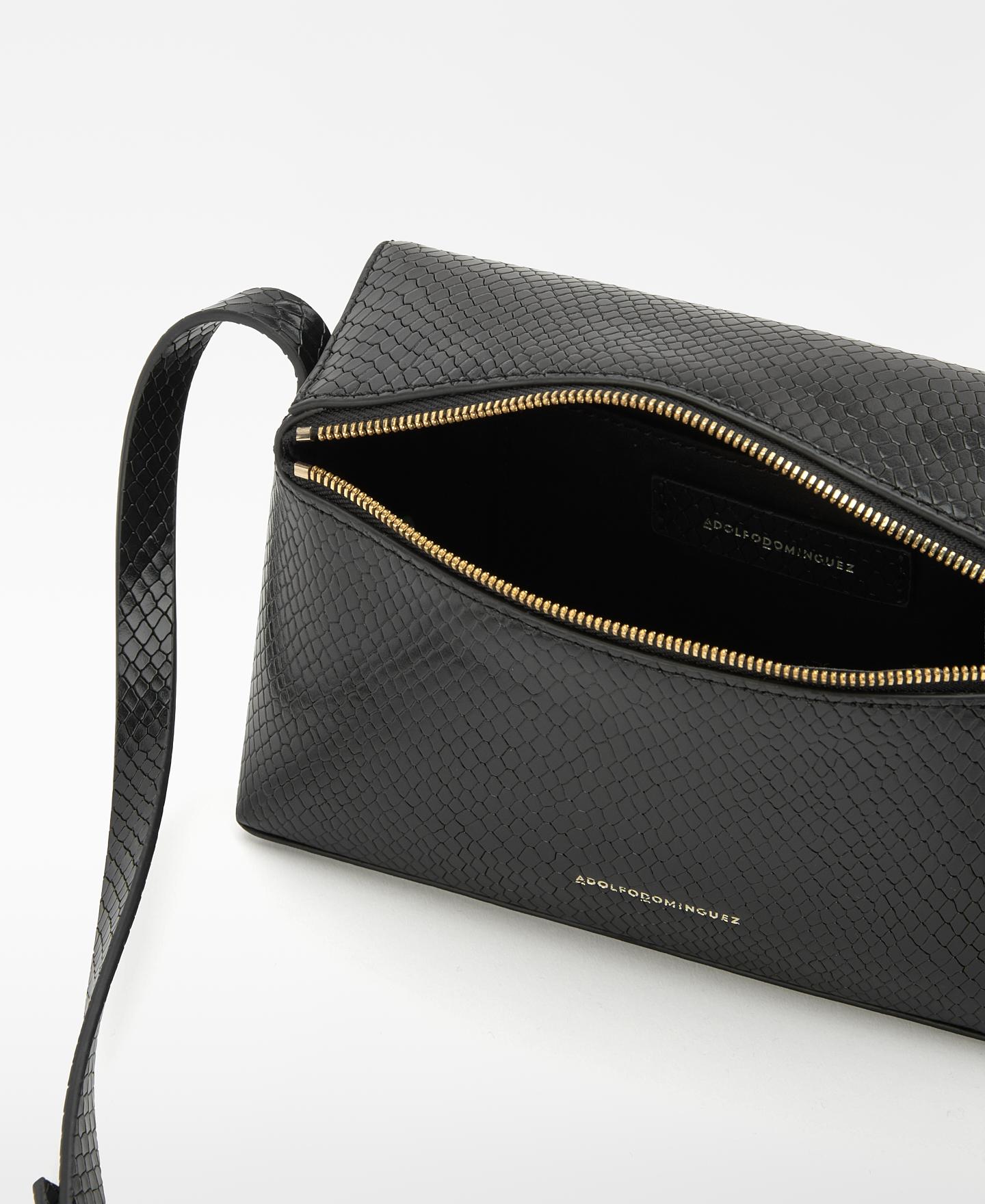 Bolso de hombro mica mini de piel con asa multiposición - Adolfo Dominguez - Negro Negro-4