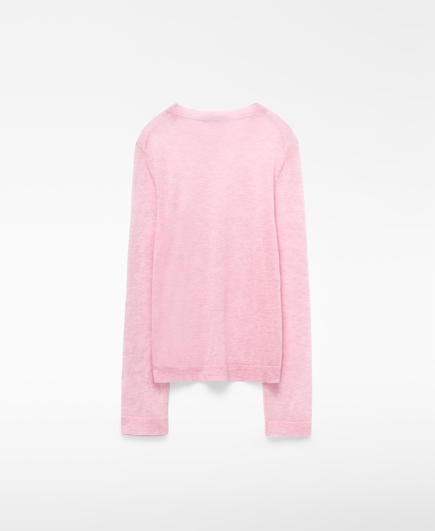 Jersey de mujer entallado en punto fino de lana merino - Adolfo Dominguez - Rosa Rosa-5