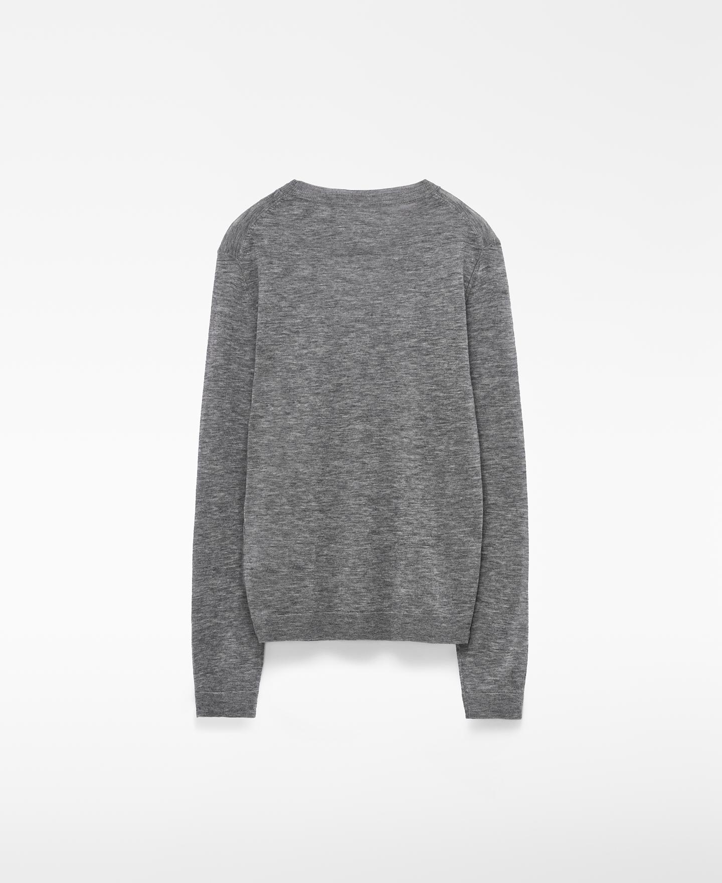 Jersey de mujer entallado en punto fino de lana merino - Adolfo Dominguez - Gris Gris-2