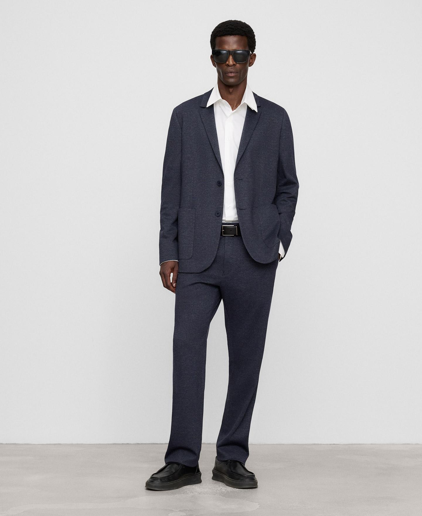 Blazer de hombre regular fit con textura microdibujo - Adolfo Dominguez - Azul Azul-2