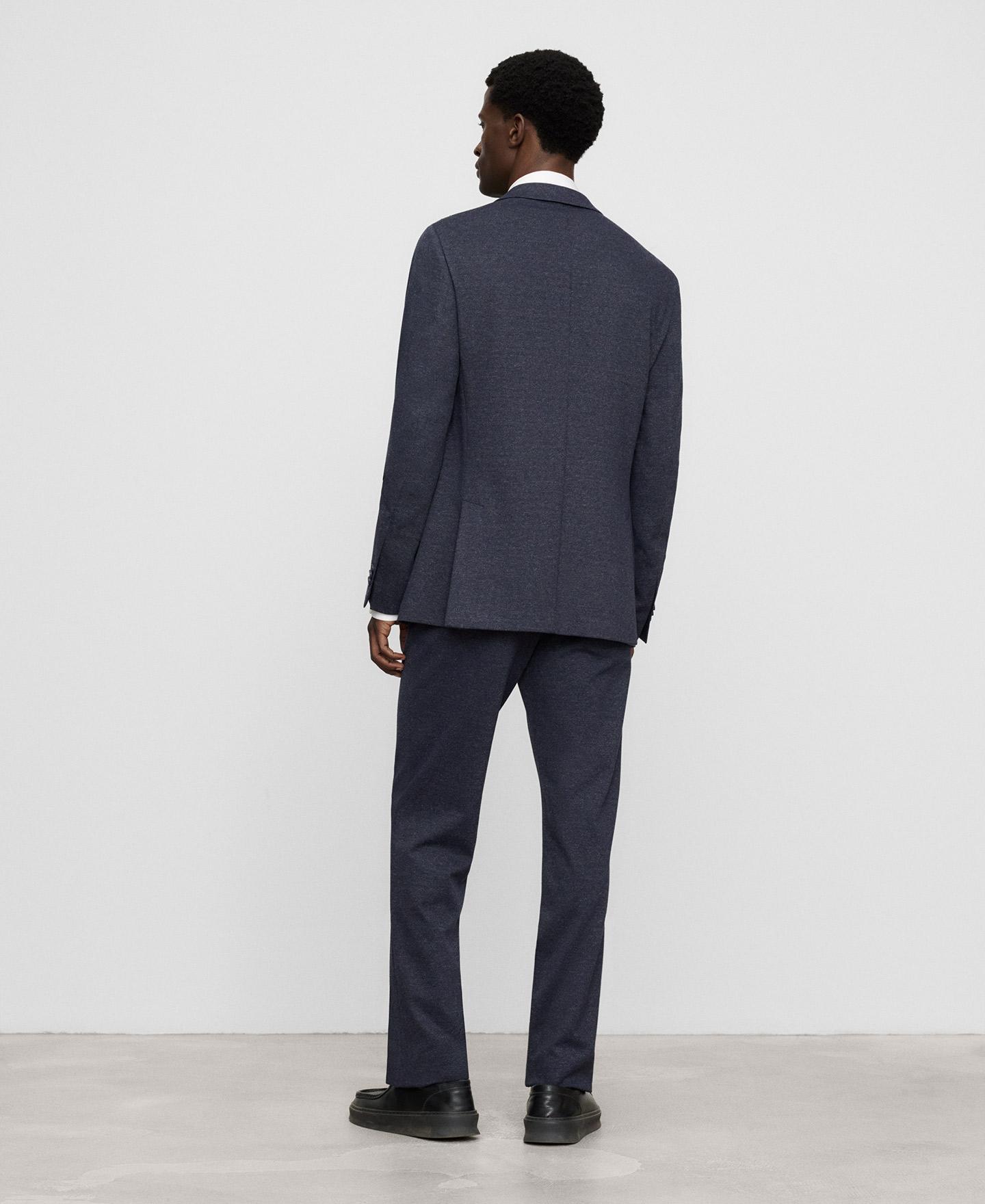 Blazer de hombre regular fit con textura microdibujo - Adolfo Dominguez - Azul Azul-3