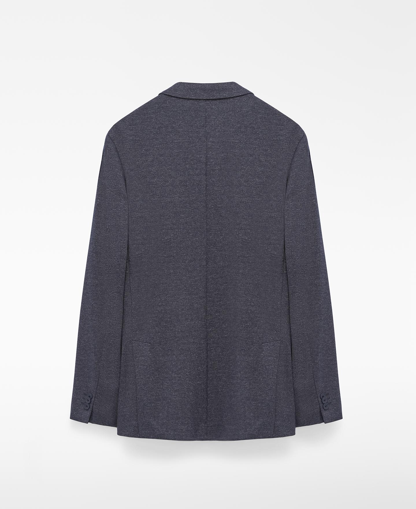 Blazer de hombre regular fit con textura microdibujo - Adolfo Dominguez - Azul Azul-5