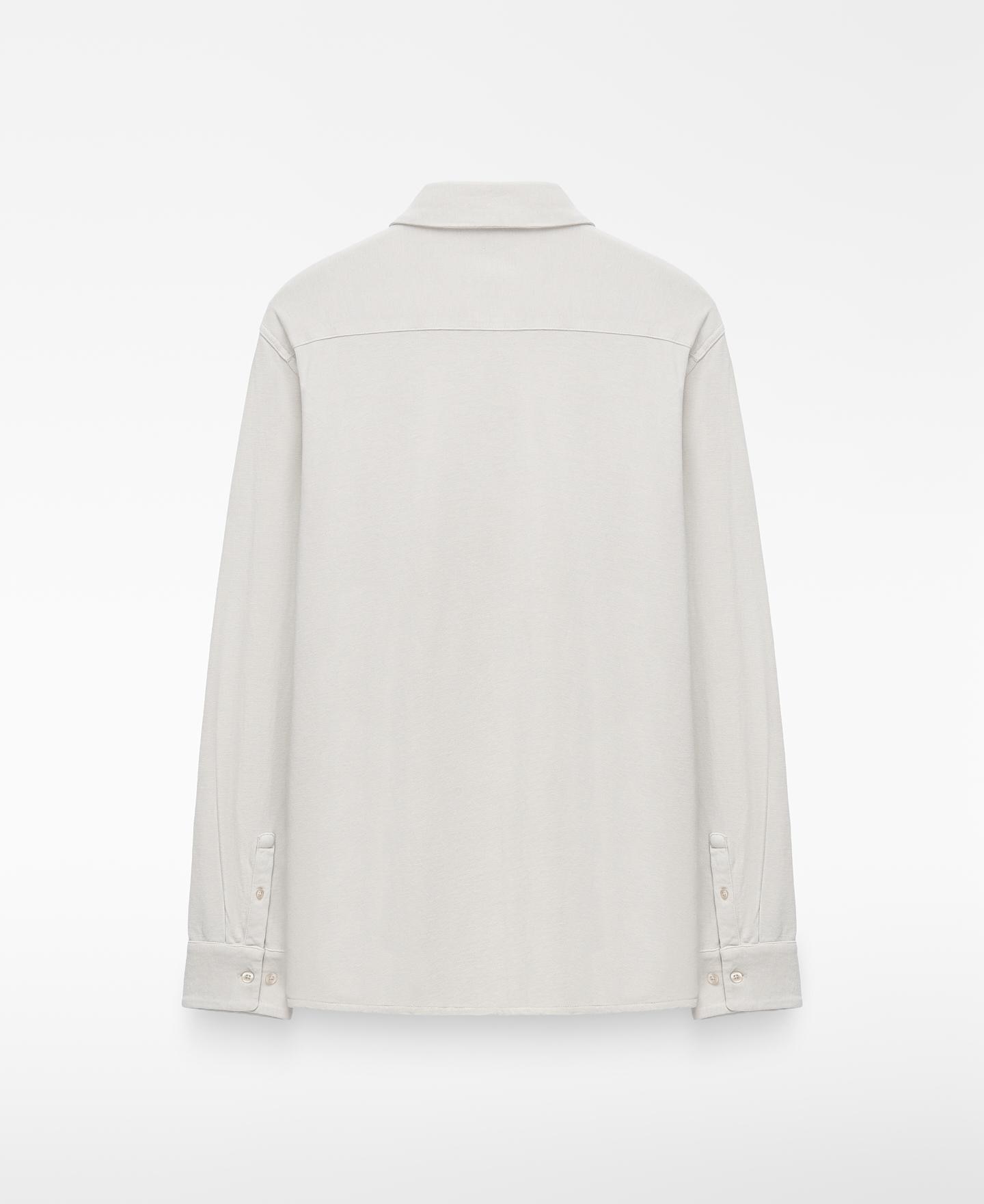 Imagen 2 de Camisa de hombre en tejido jersey con cuello italiano - Adolfo Dominguez - Blanco Blanco