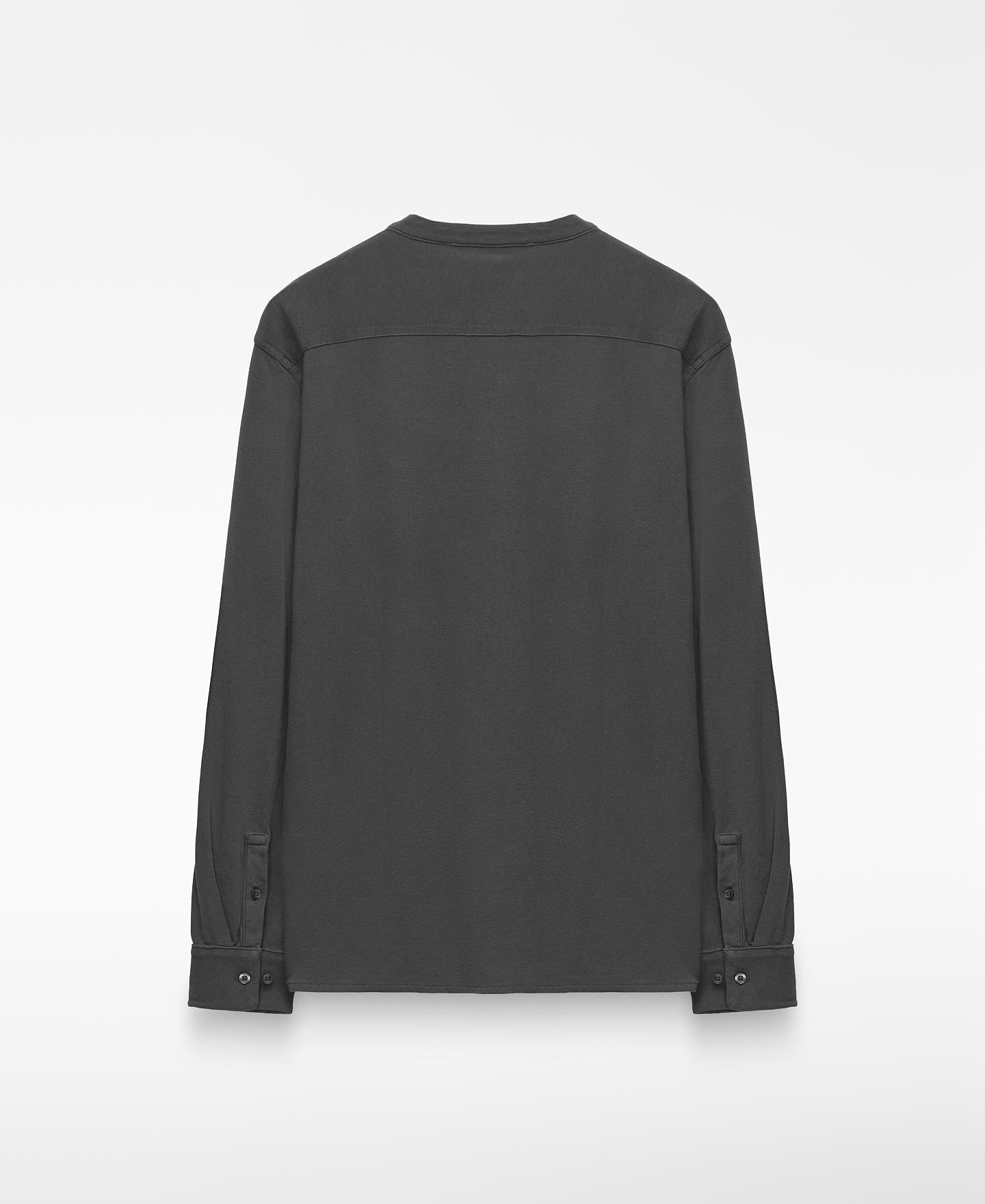 Imagen 2 de Camisa de hombre en tejido jersey con cuello mao - Adolfo Dominguez - Gris Gris