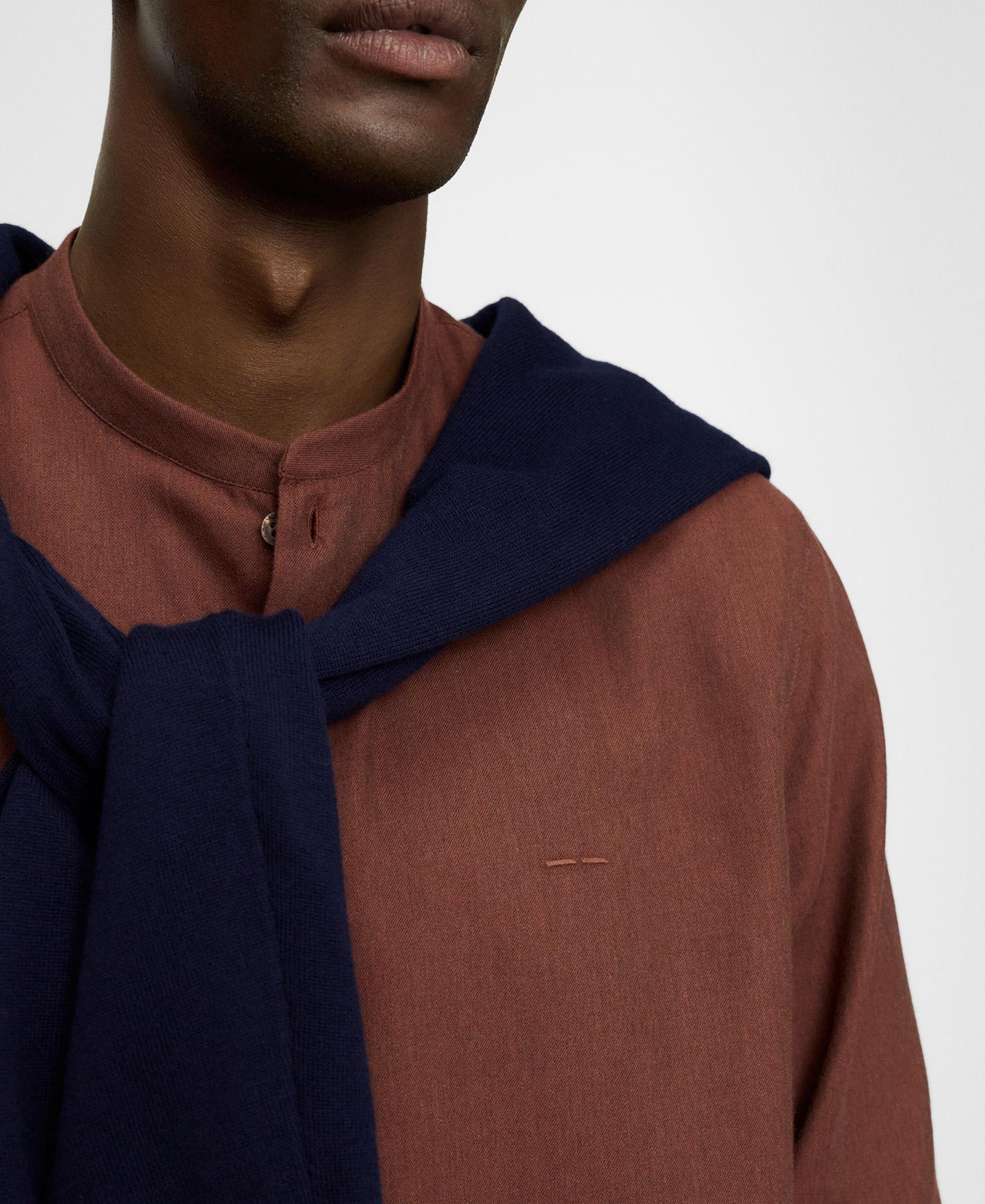 Camisa de hombre regular fit de algodón con cuello mao - Adolfo Dominguez - Caldera Caldera-4