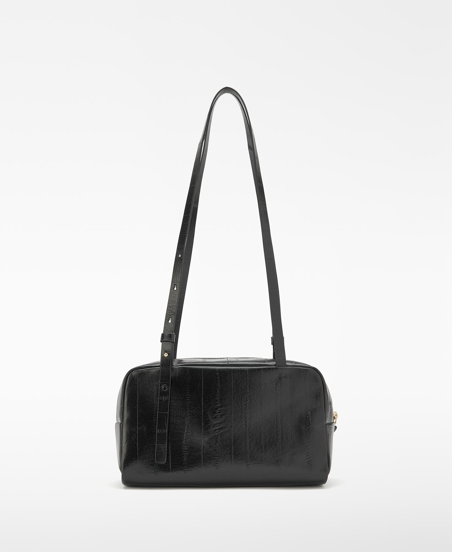 Bolso de hombro orión de piel con grabado - Adolfo Dominguez - Negro Negro-6