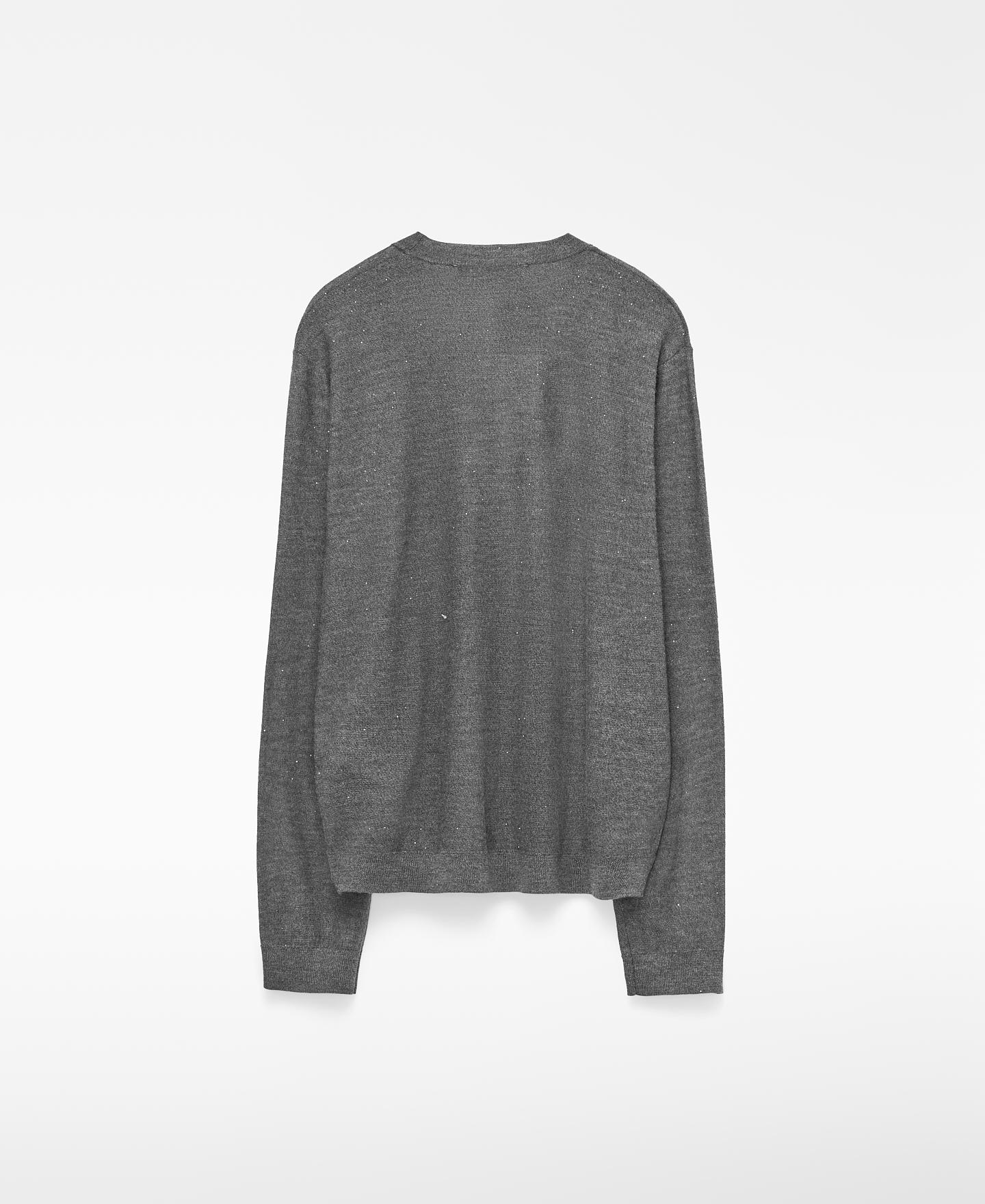 Cárdigan de mujer con lana merino y microlentejuelas - Adolfo Dominguez - Gris Gris-6