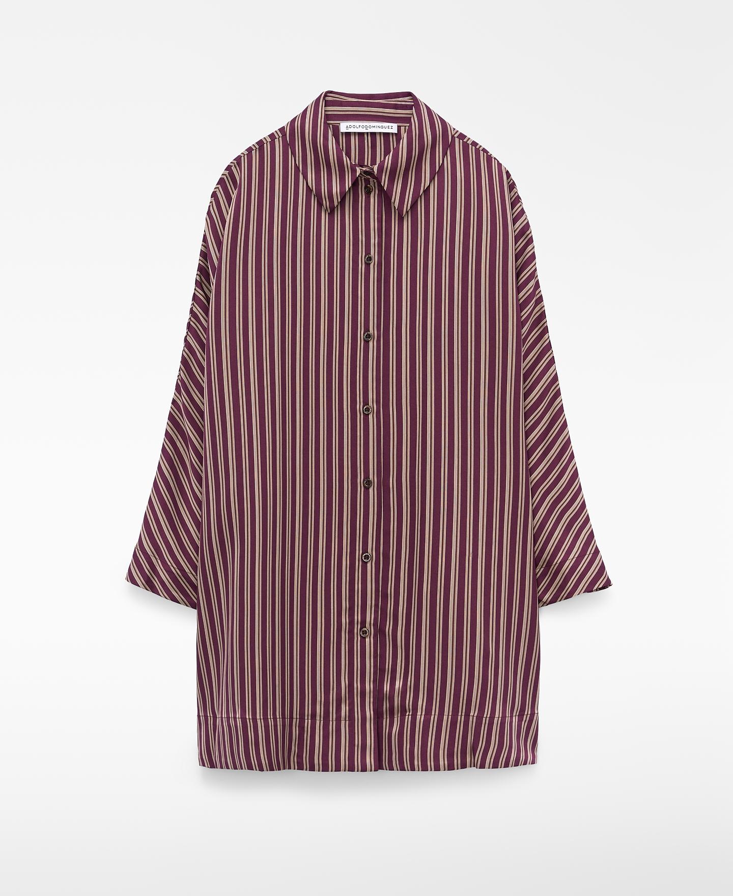 Camisa de mujer con cuello italiano y manga murciélago - Adolfo Dominguez - Multicolor Multicolor-6