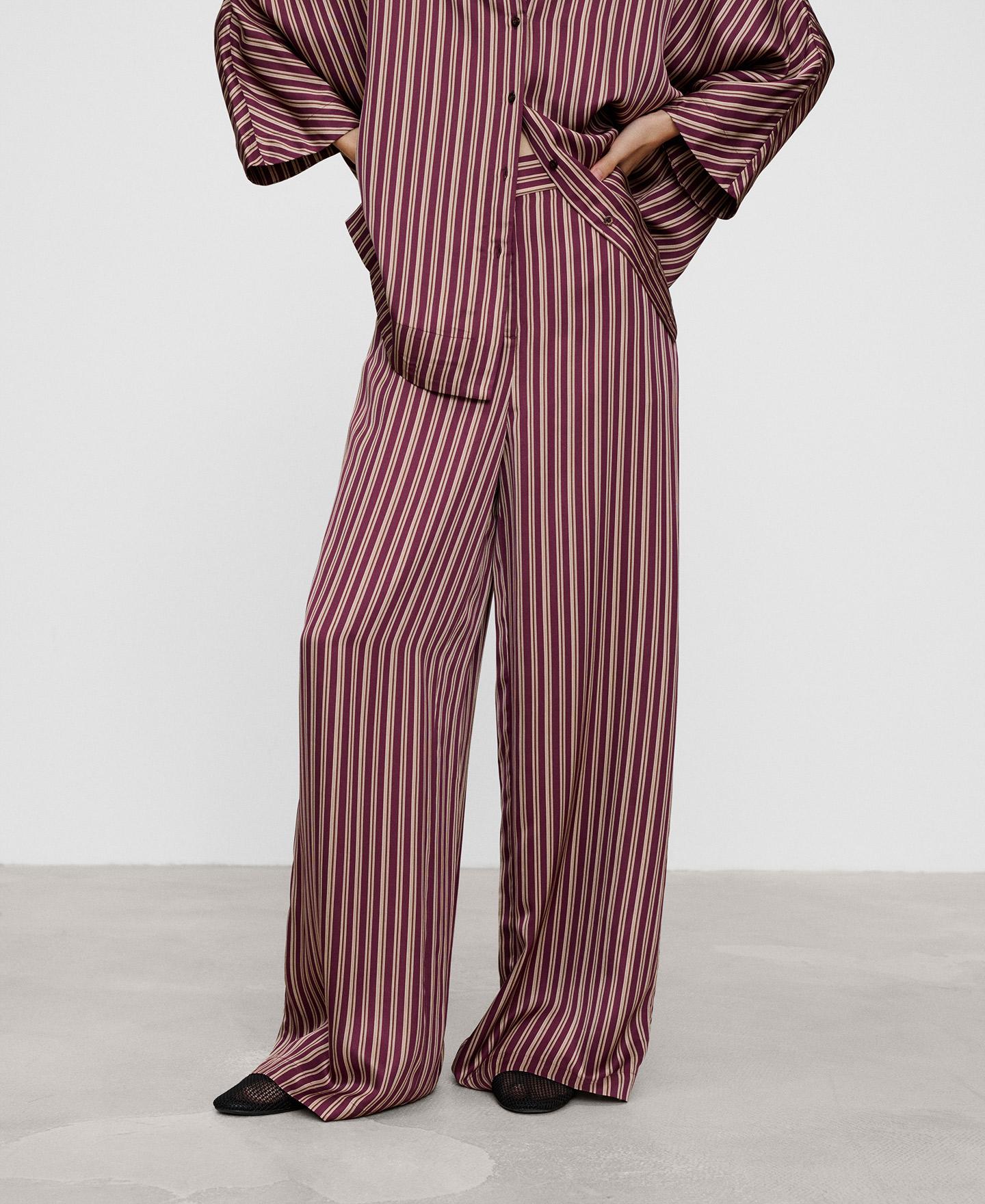 Pantalón de mujer recto de rayas - Adolfo Dominguez - Multicolor Multicolor-1