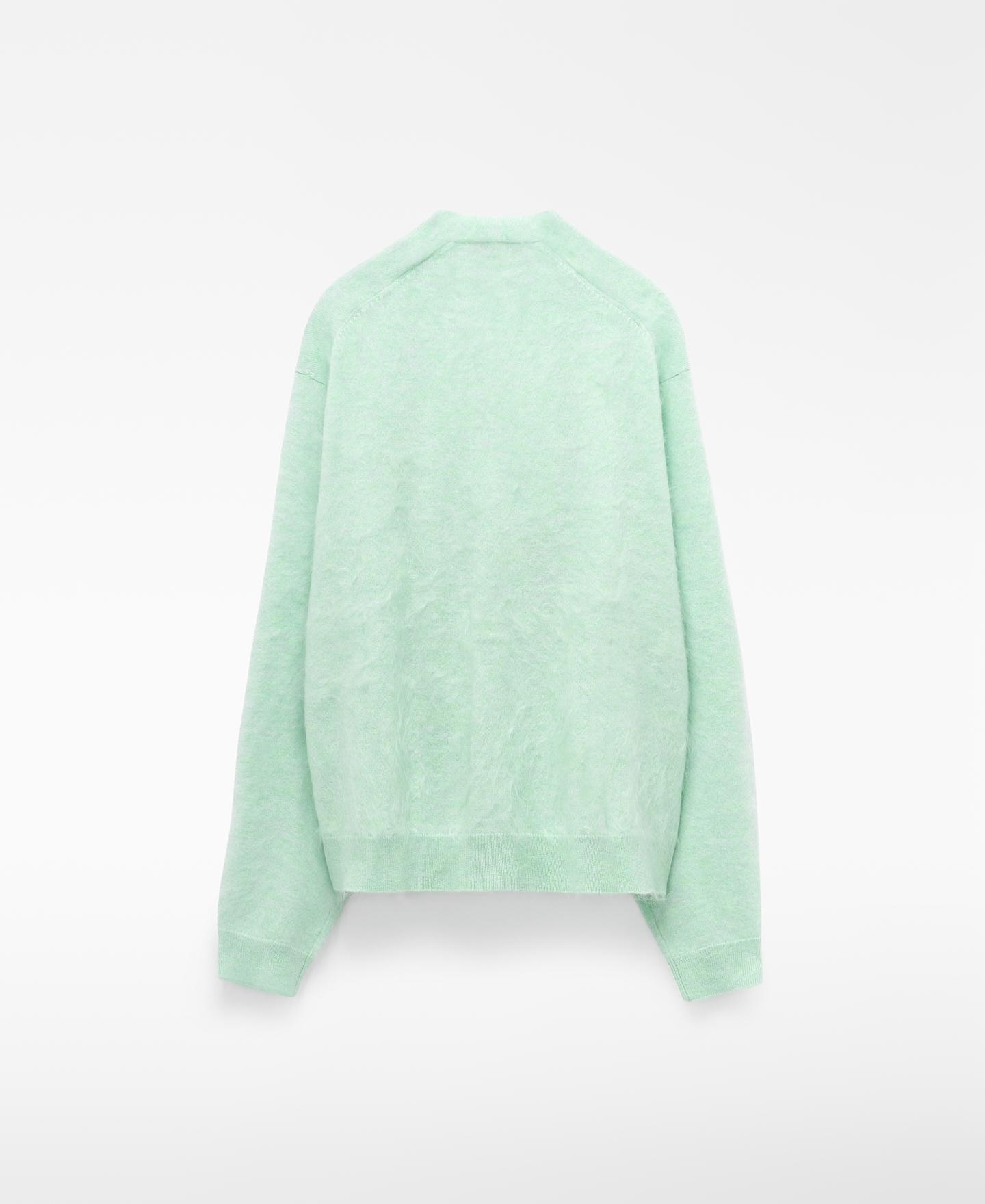 Imagen 5 de Cárdigan de mujer de cashmere cardado con cuello pico - Adolfo Dominguez - Verde Verde