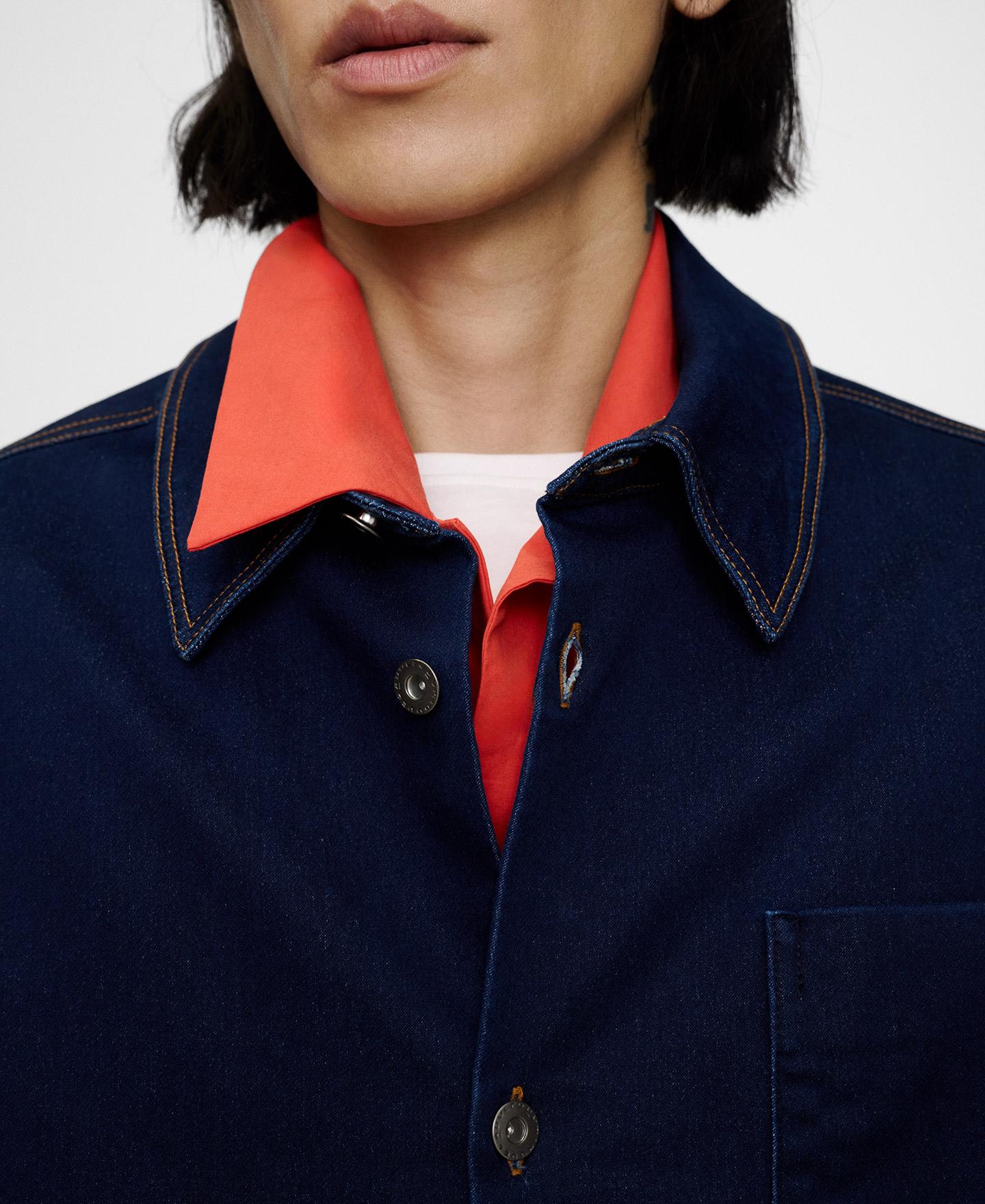 Imagen 4 de Sobrecamisa de hombre con algodón y cuello italiano - Adolfo Dominguez - Azul marino Azul marino