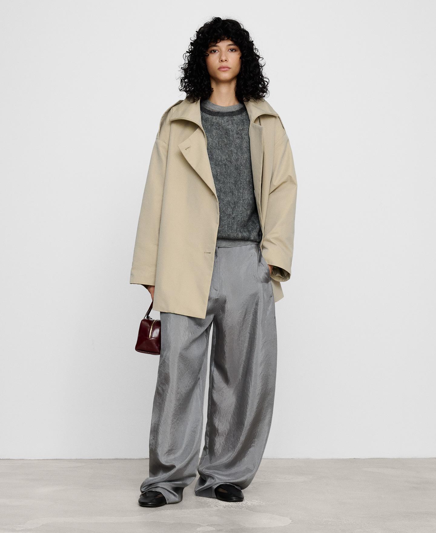 Jersey de mujer con mohair jacquard de espiga - Adolfo Dominguez - Blanco / Gris Blanco / Gris-2