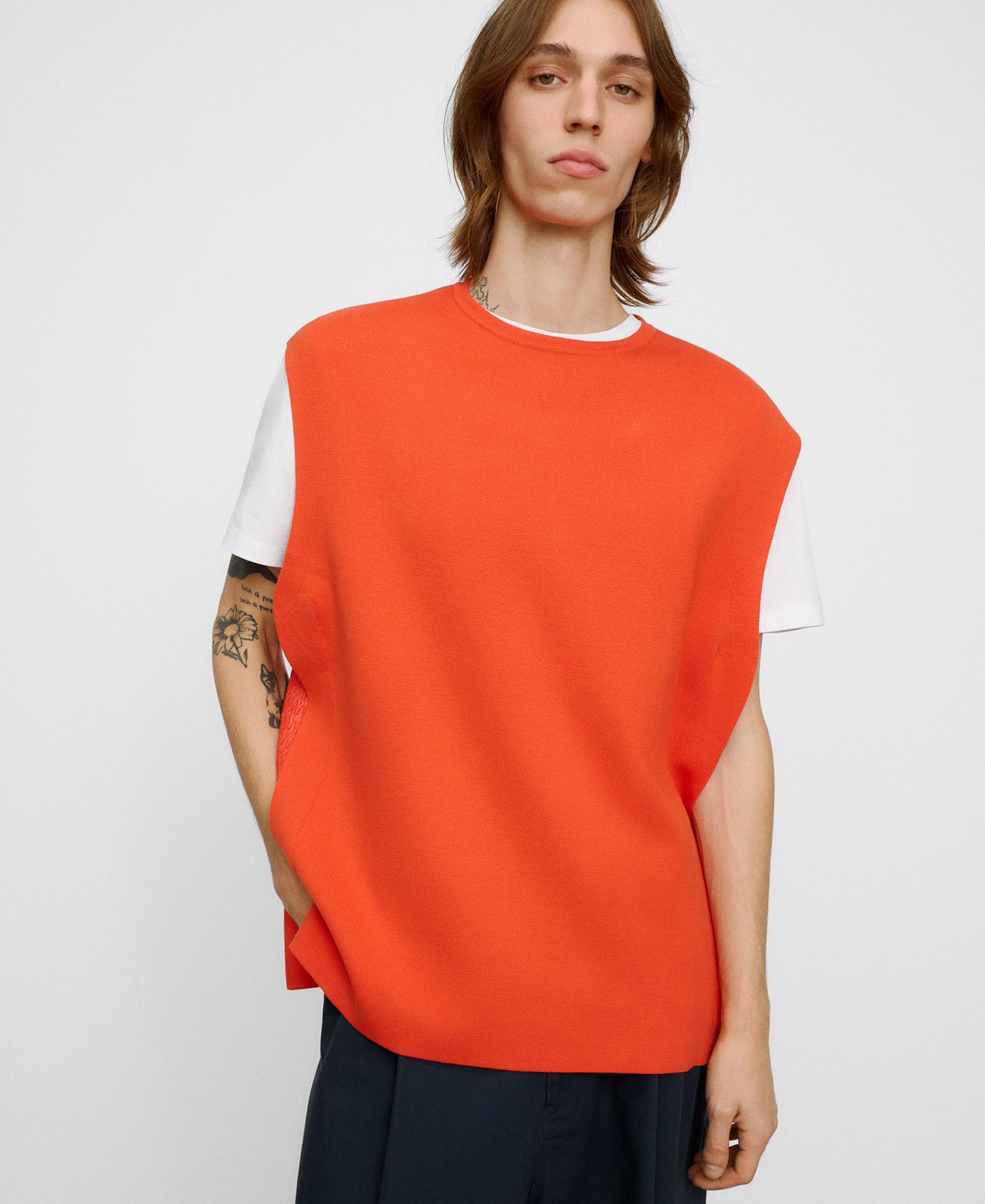 Imagen 0 de Chaleco de punto de hombre con cuello caja Naranja