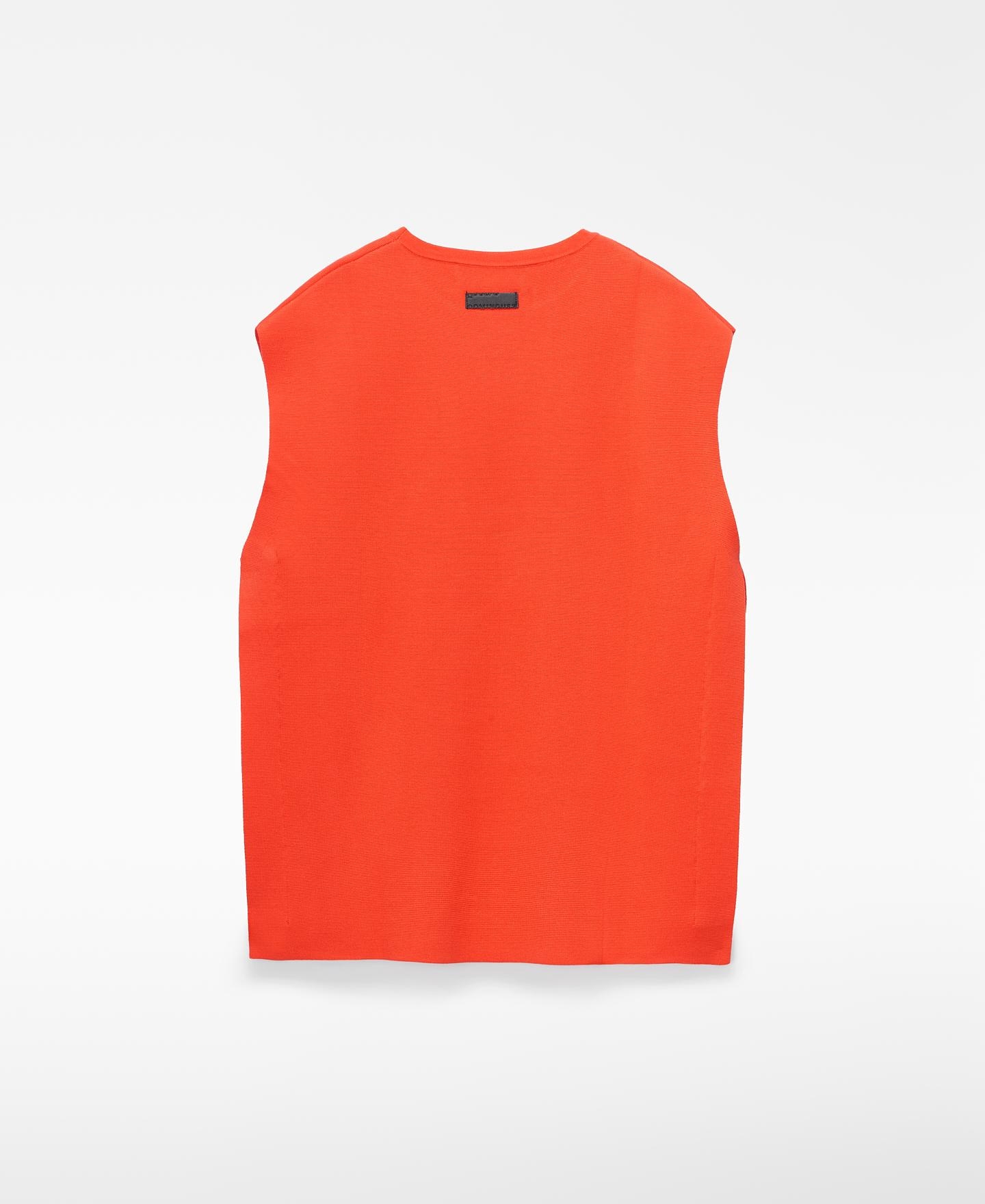 Chaleco de punto de hombre con cuello caja - Adolfo Dominguez - Naranja Naranja-5