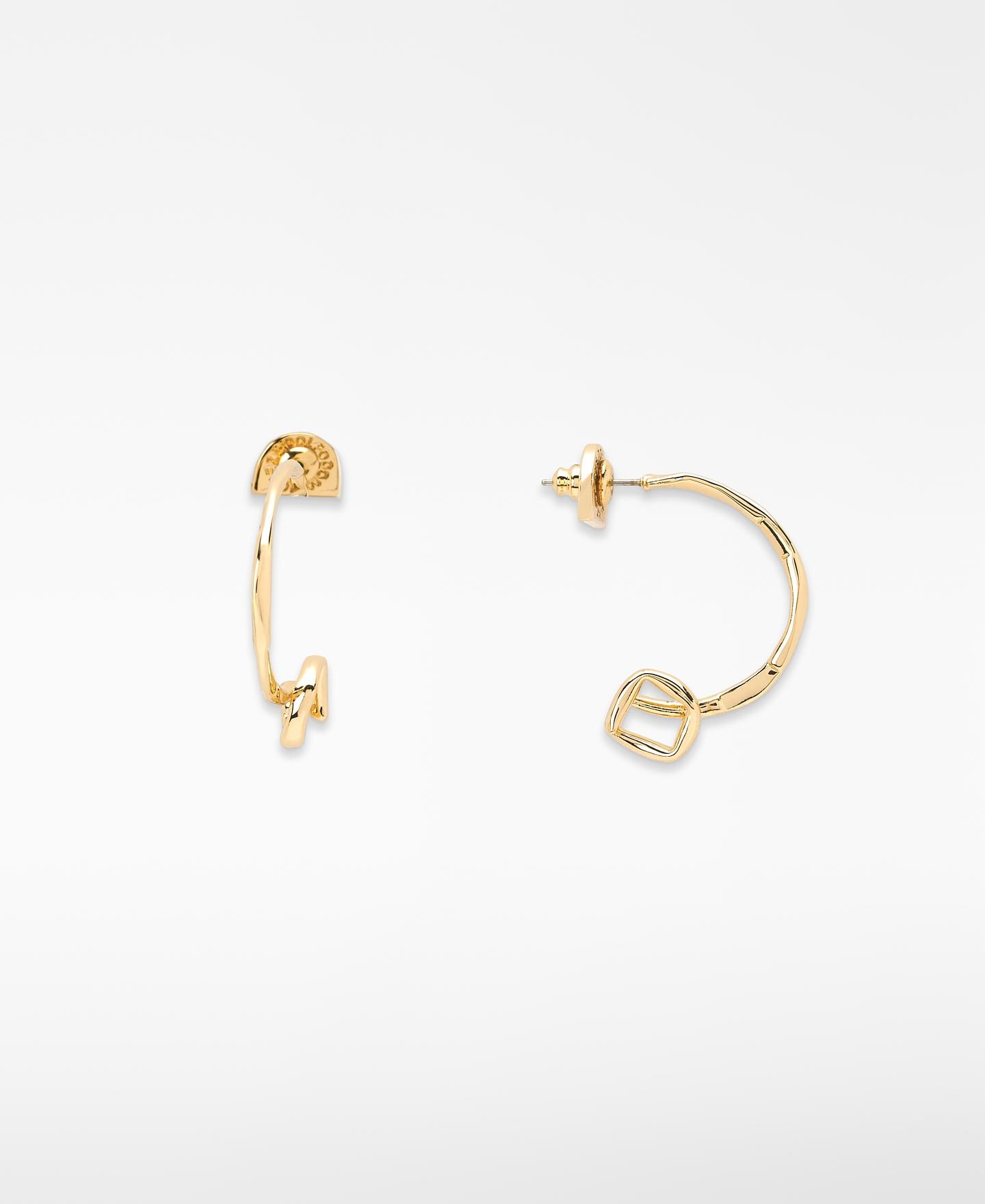 Imagen 1 de Aros metálicos con nudo irregular Dorado