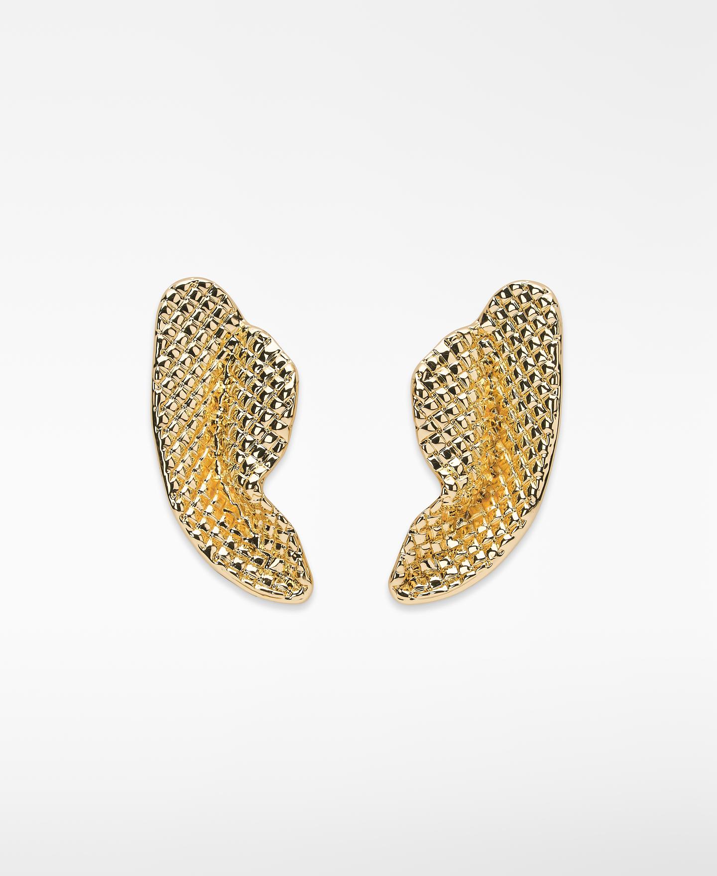 Imagen 0 de Pendientes metálicos con textura Dorado