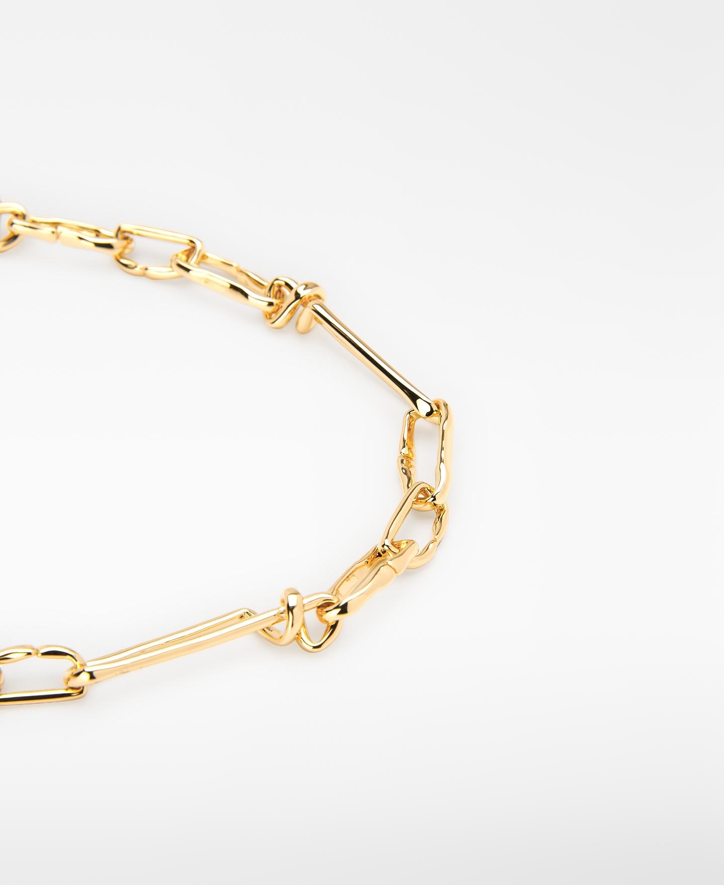 Collar de cadena con eslabones irregulares - Adolfo Dominguez - Dorado Dorado-2