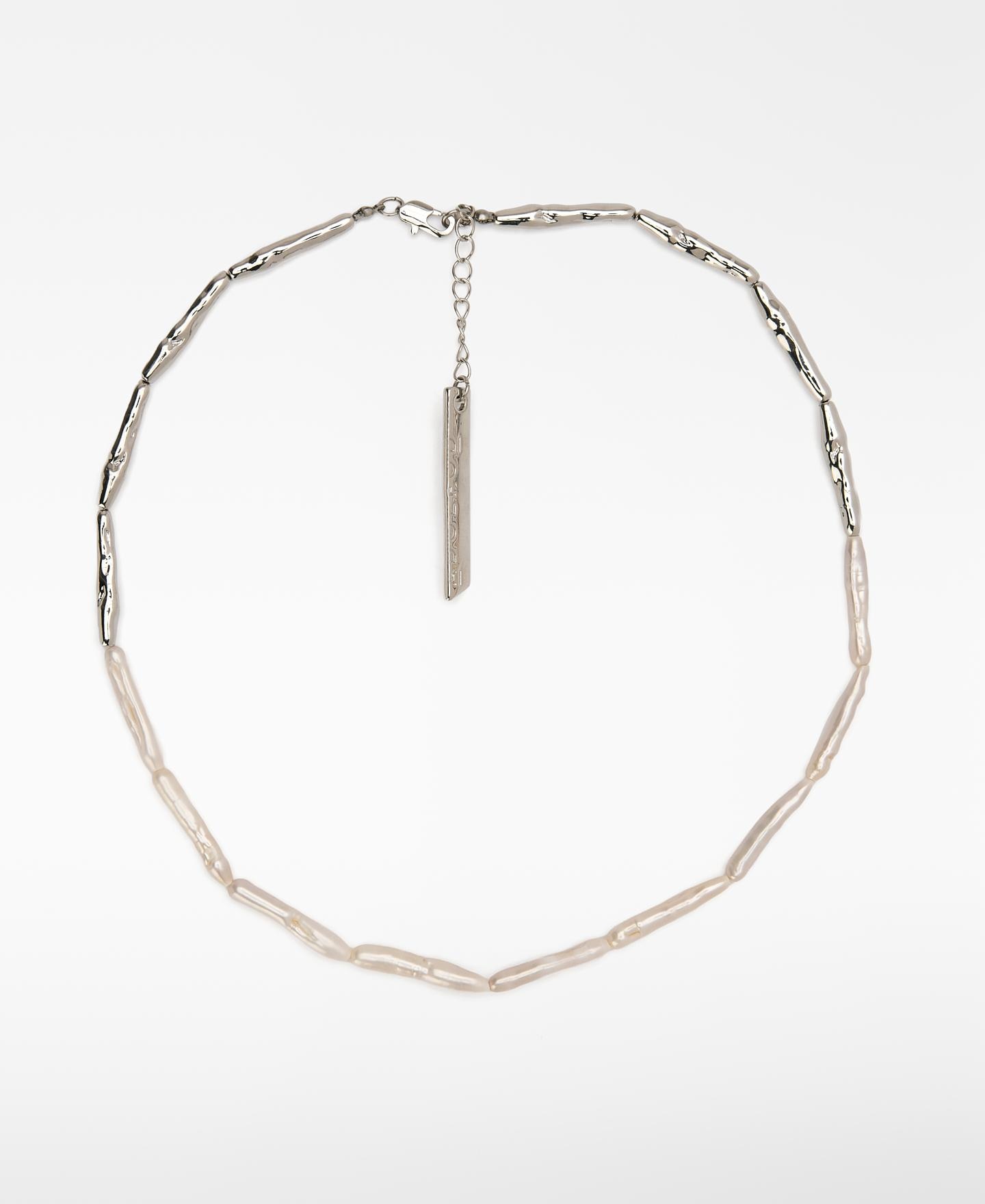 Collar con perlas alargadas - Adolfo Dominguez - Plateado Plateado-1