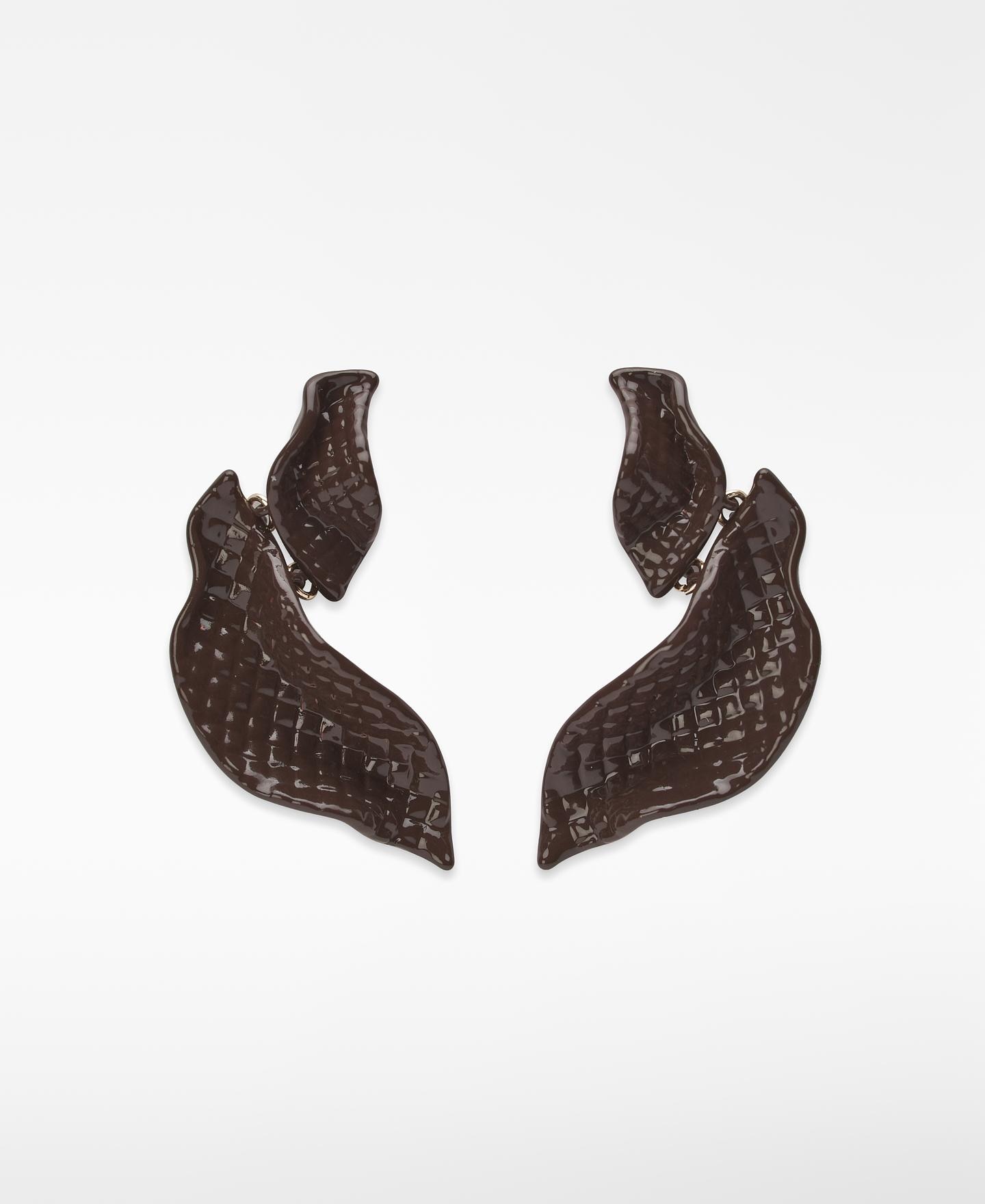 Imagen 0 de Pendientes metálicos lacados con textura Marrón
