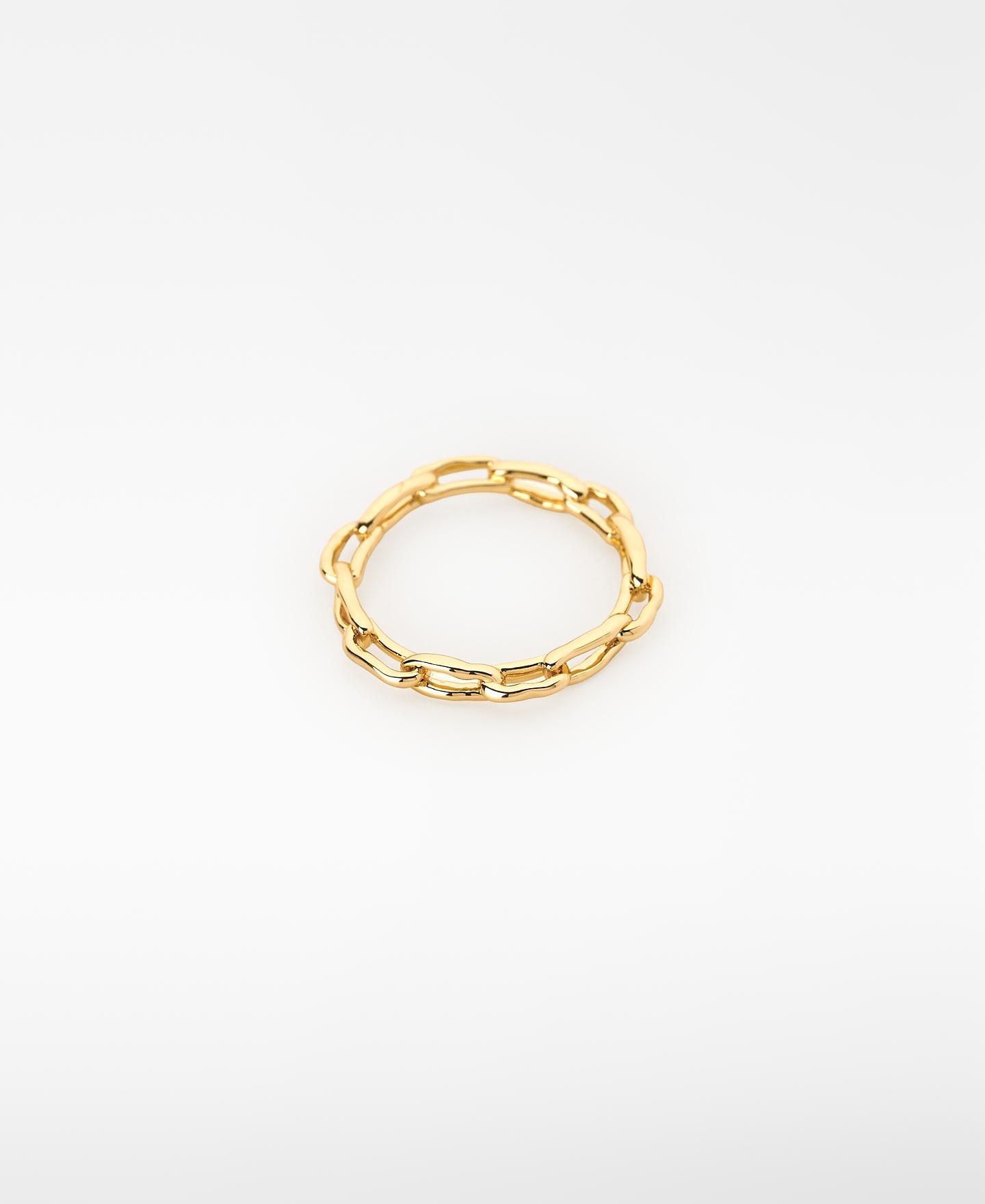 Imagen 1 de Anillo rígido de eslabones irregulares - Adolfo Dominguez - Dorado Dorado