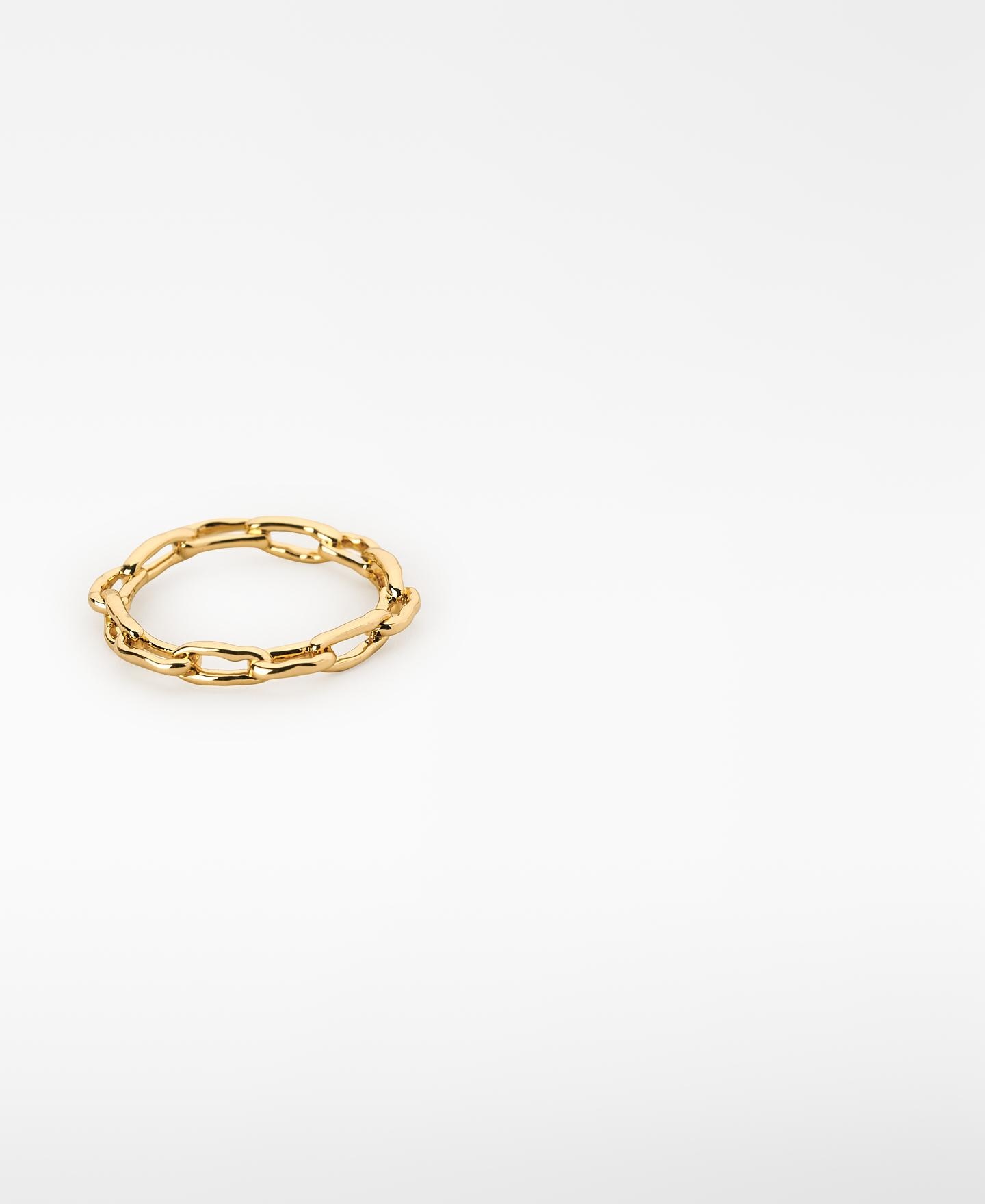 Imagen 2 de Anillo rígido de eslabones irregulares - Adolfo Dominguez - Dorado Dorado