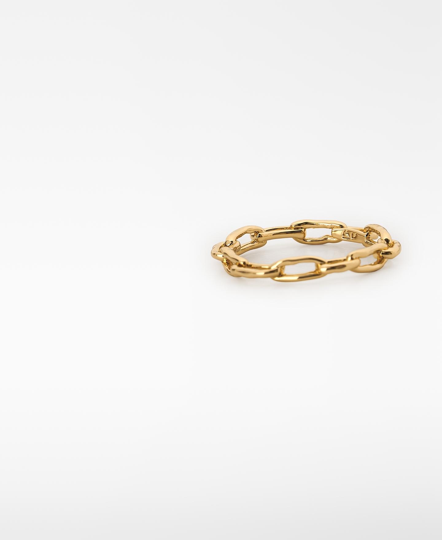 Imagen 3 de Anillo rígido de eslabones irregulares - Adolfo Dominguez - Dorado Dorado