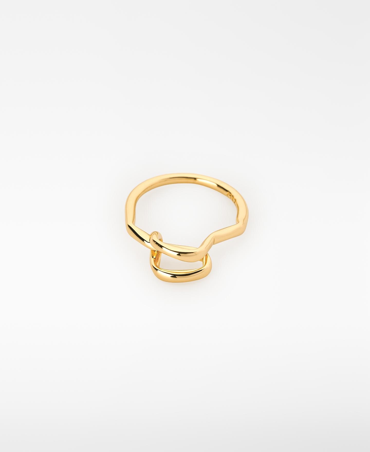 Imagen 1 de Anillo metálico con nudo irregular - Adolfo Dominguez - Dorado Dorado
