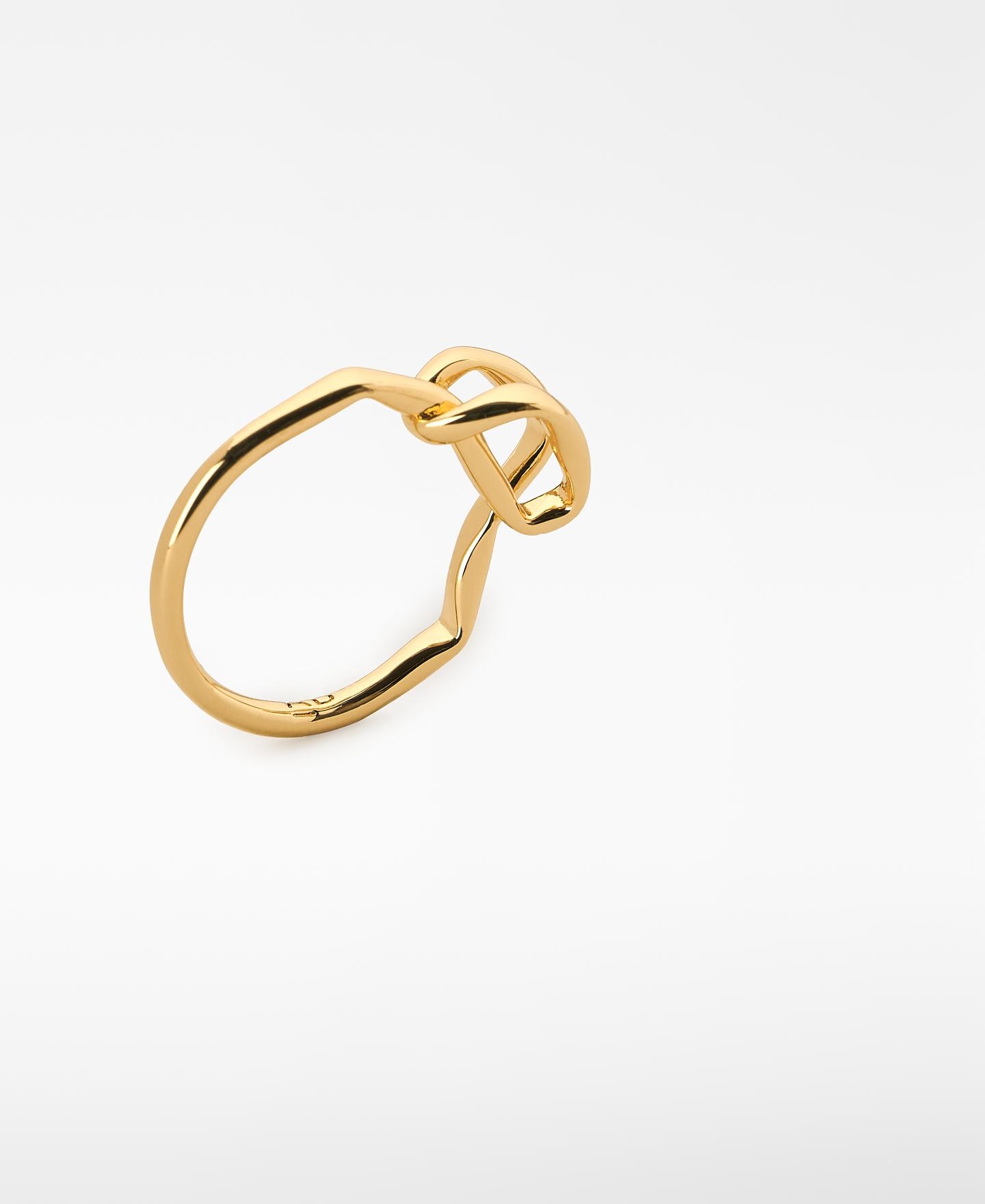 Imagen 2 de Anillo metálico con nudo irregular - Adolfo Dominguez - Dorado Dorado