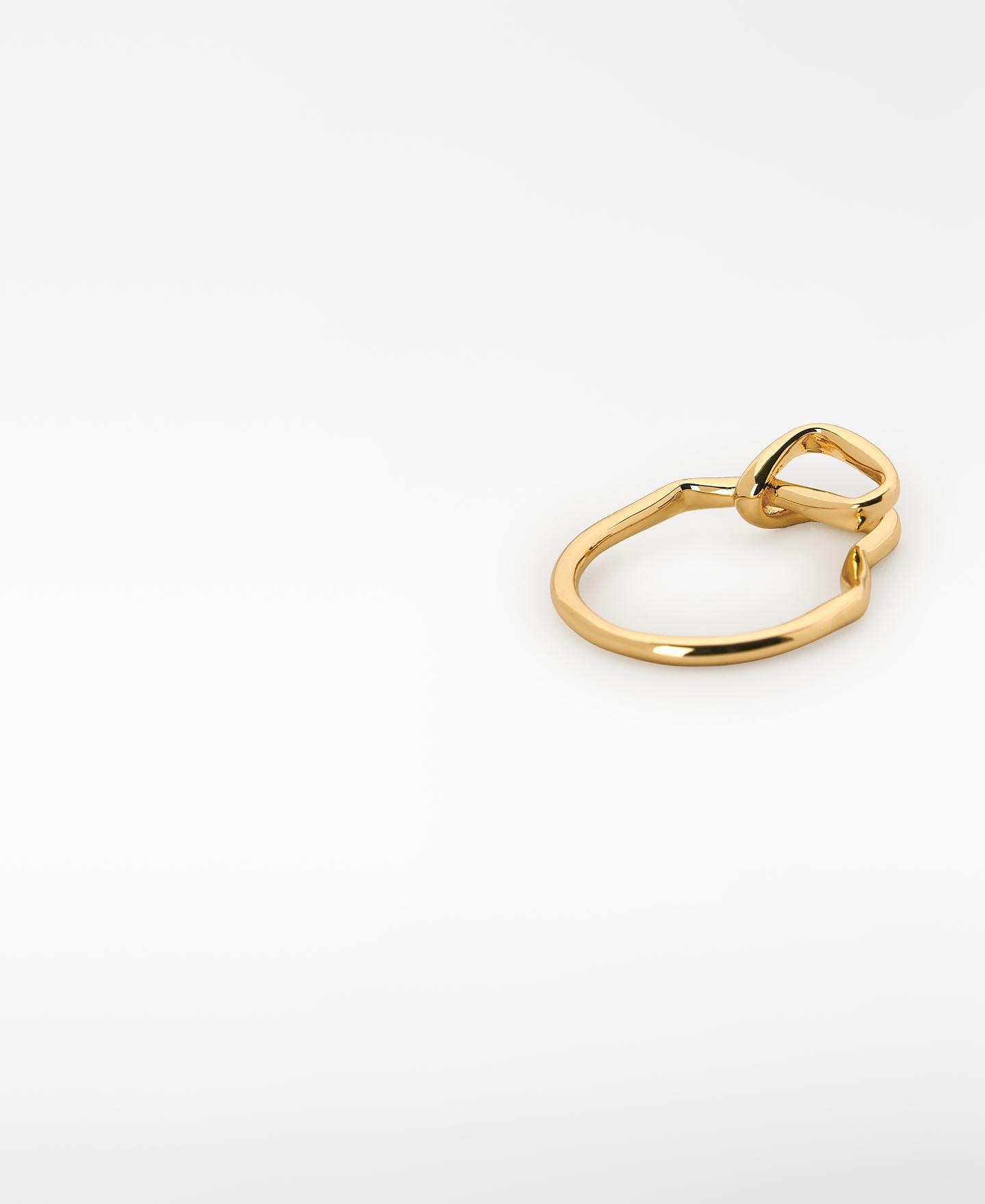 Imagen 3 de Anillo metálico con nudo irregular - Adolfo Dominguez - Dorado Dorado