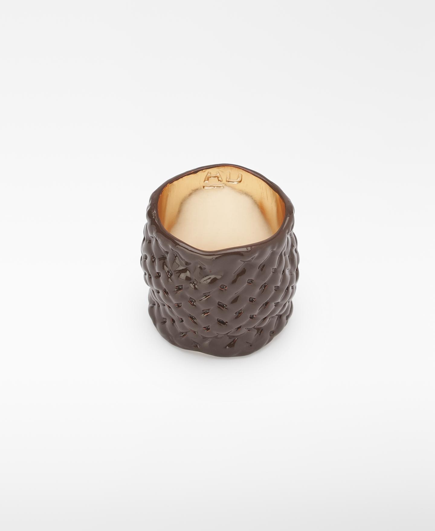 Imagen 0 de Anillo metálico lacado con textura Marrón