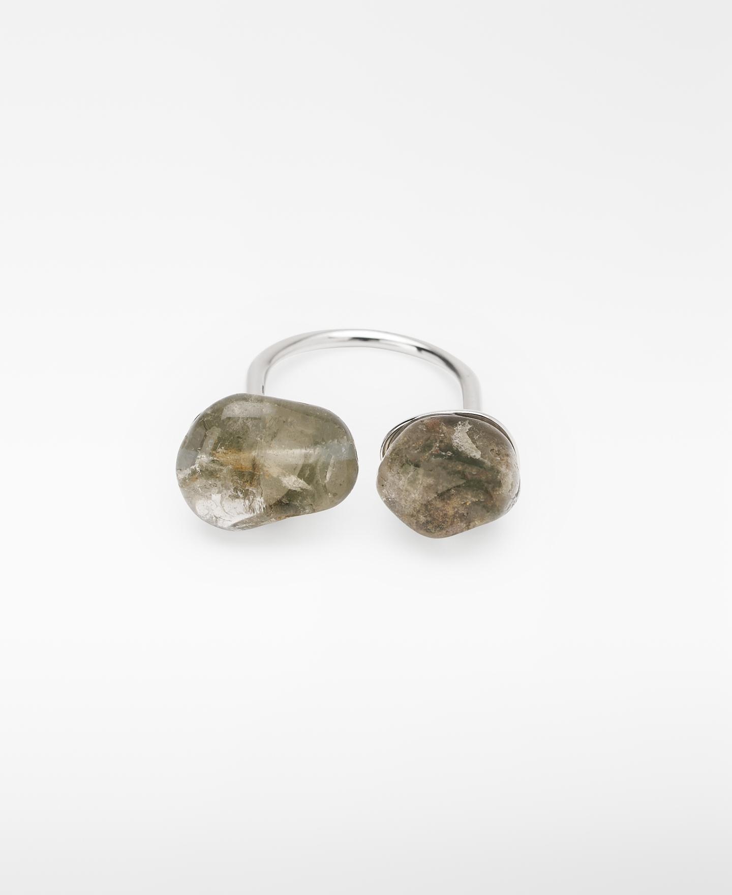 Imagen 1 de Anillo metálico con piedras - Adolfo Dominguez - Marrón piedra Marrón piedra
