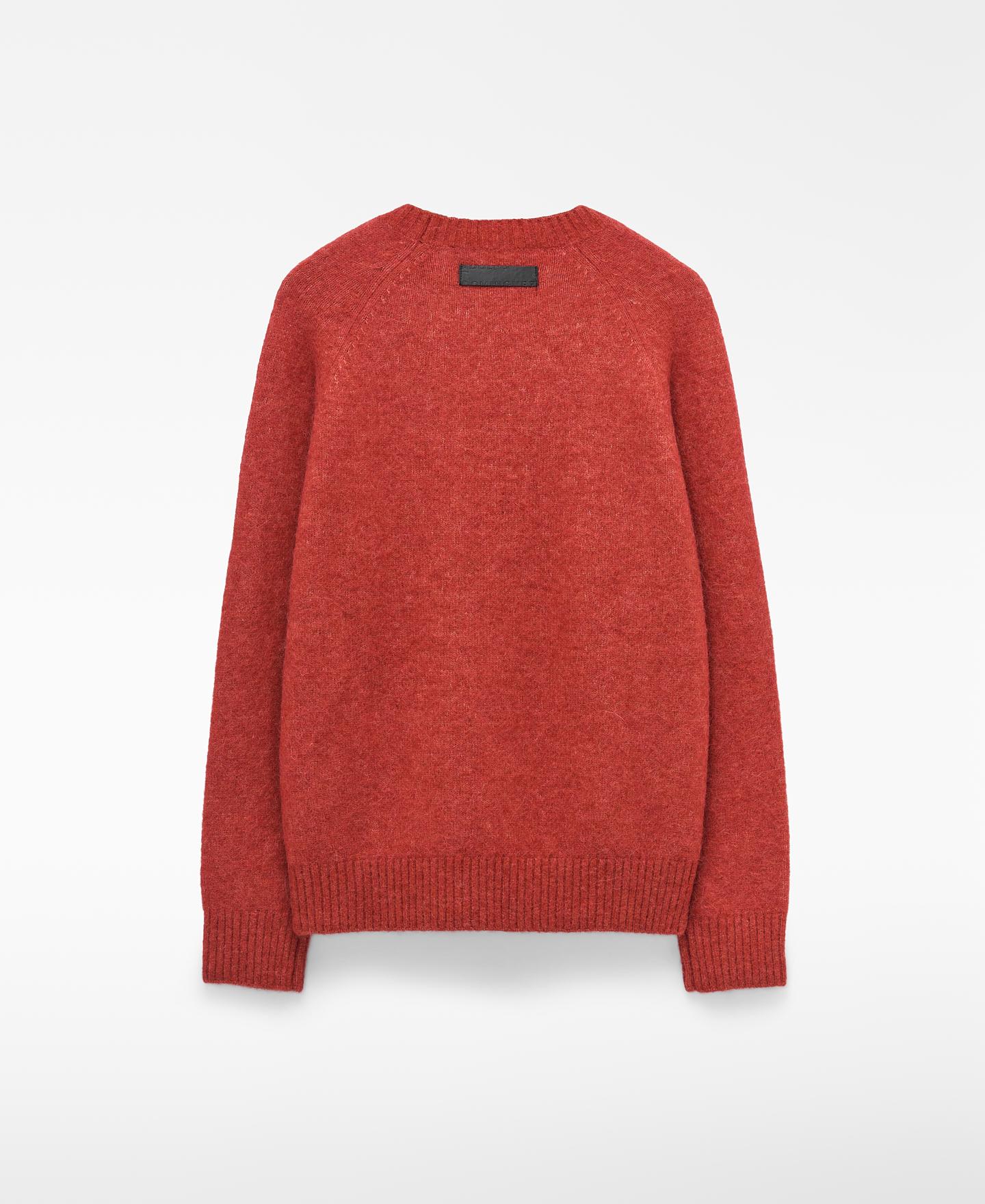 Jersey de hombre con alpaca y lana merino de manga raglán - Adolfo Dominguez - Rojo Teja Rojo Teja-2
