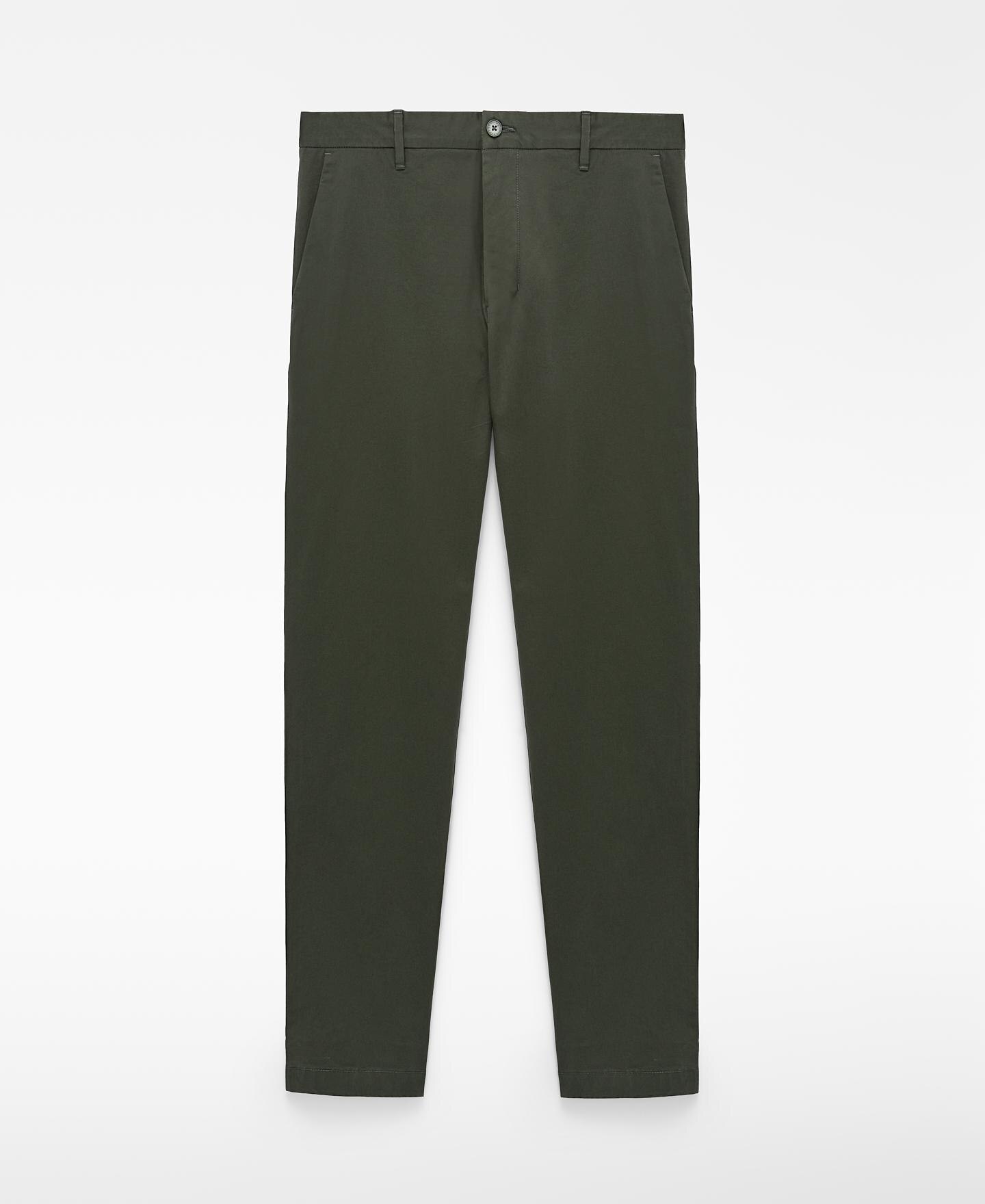Pantalón chino de hombre de algodón regular fit con bolsillos italianos - Adolfo Dominguez - Verde pardo Verde pardo-6